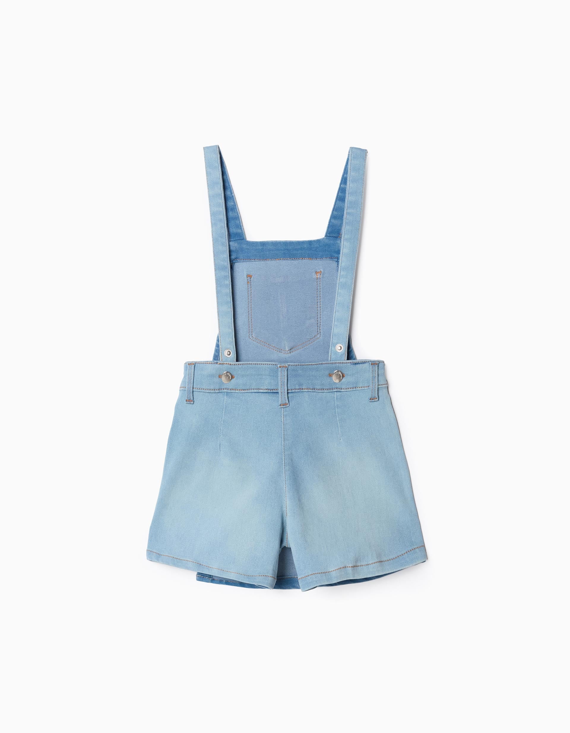 Denim Dungarees with Skort for Girls, Blue