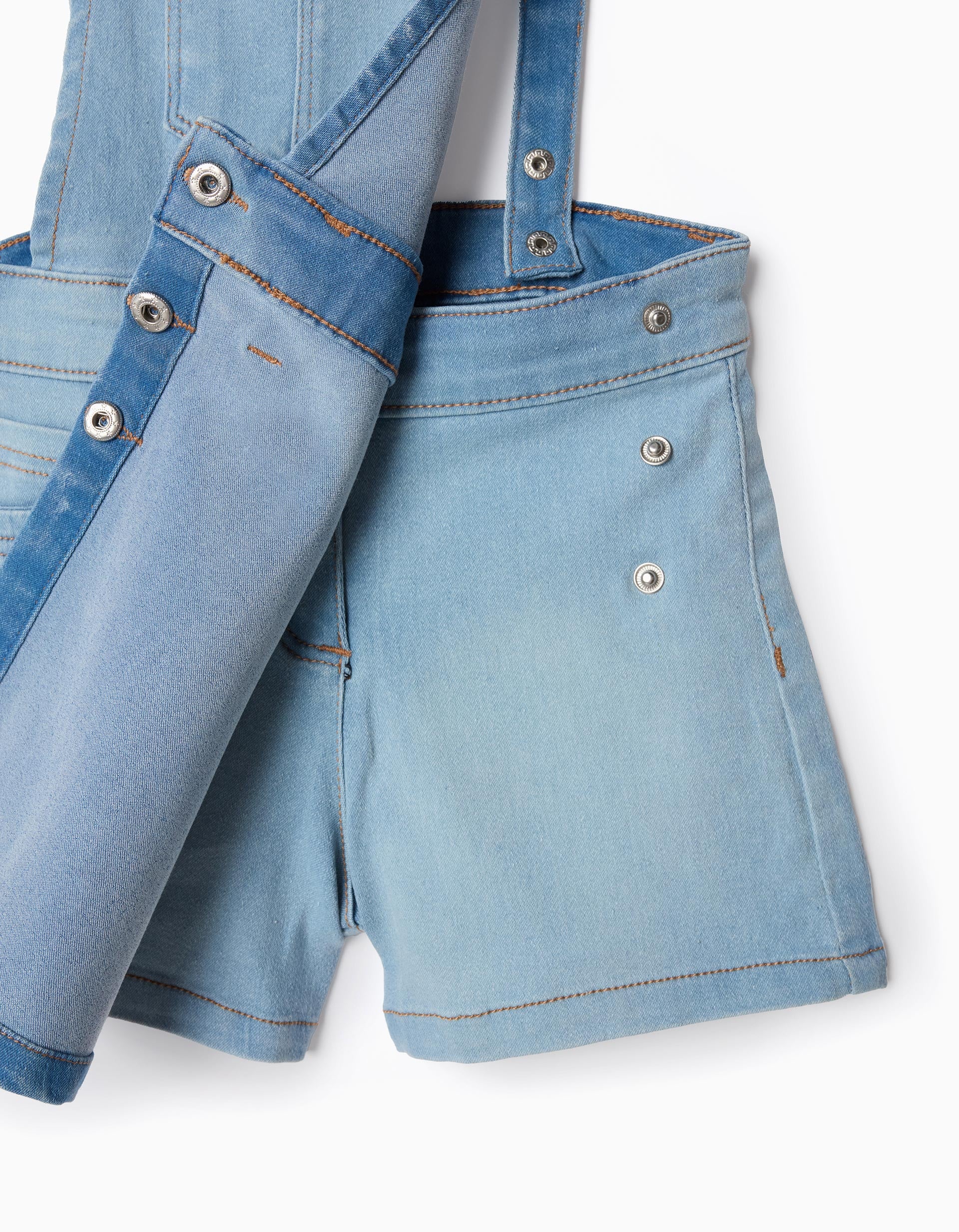 Salopette en Jean avec Jupe-culotte pour Fille, Bleu