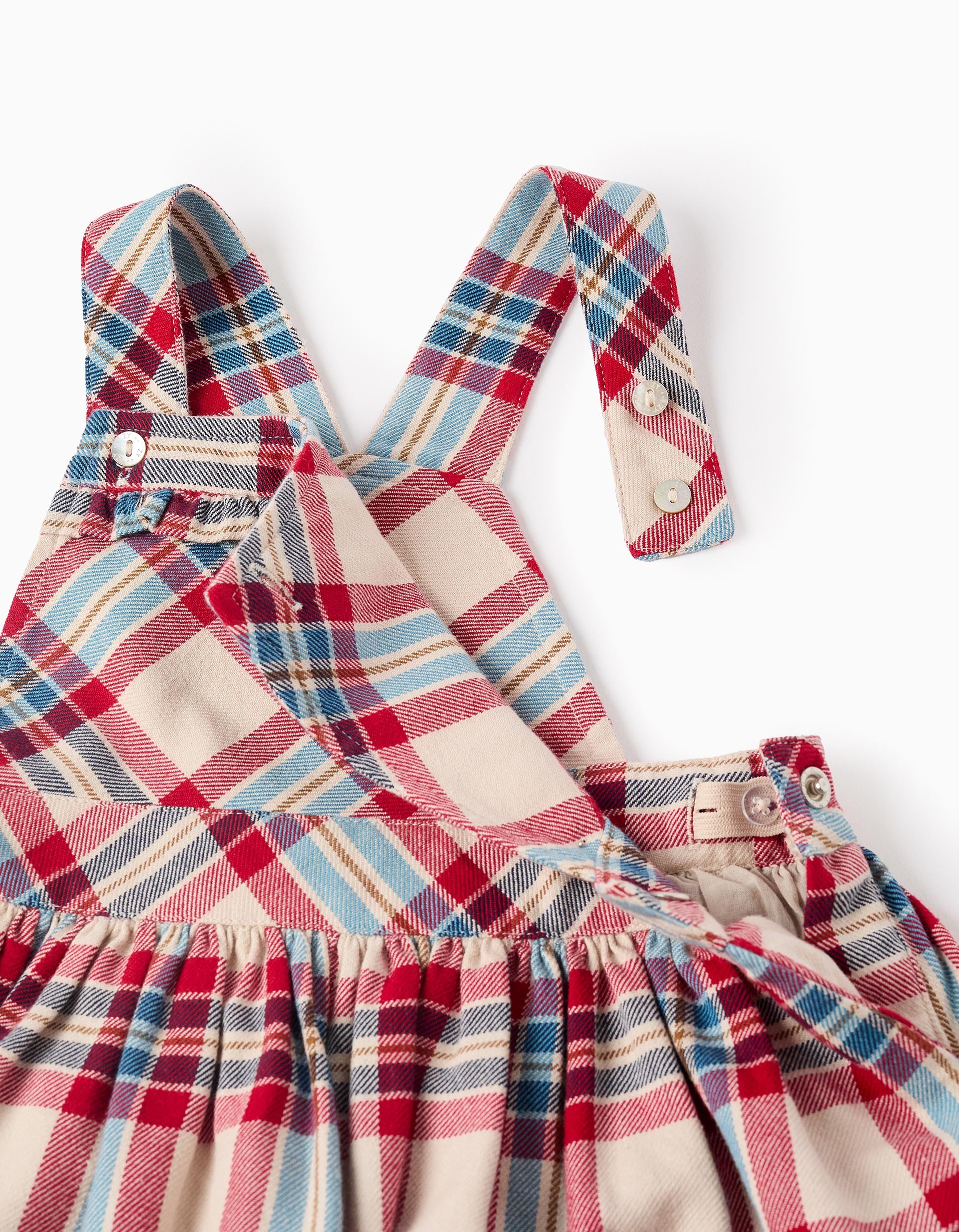 Blouse + Pinafore Dress with Check for Baby Girls 'You&Me', Multicolour