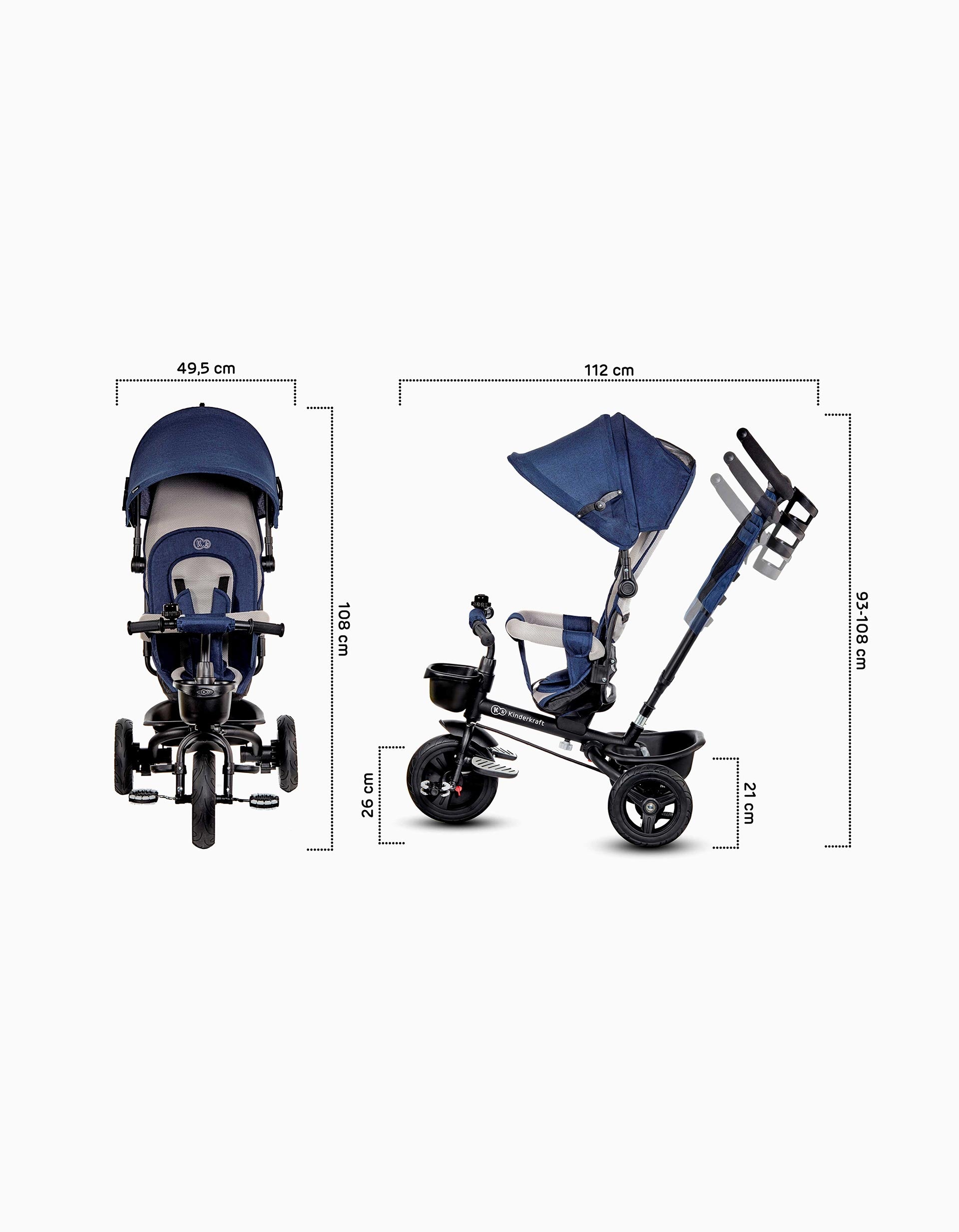 Kinderkraft Aveo 9M+ Evolving Tricycle, Blue