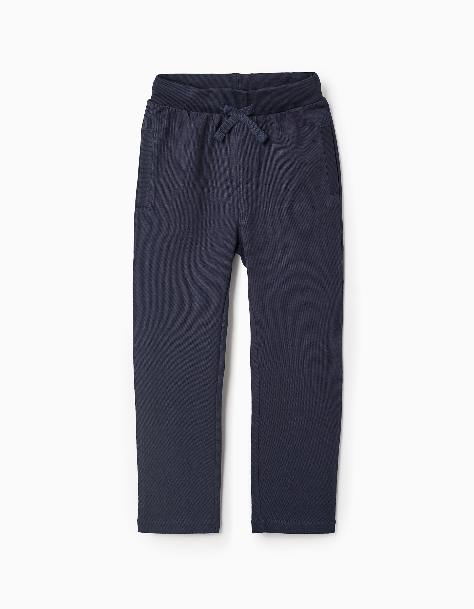 Pantalón de Algodón Piqué para Niño, Azul Oscuro