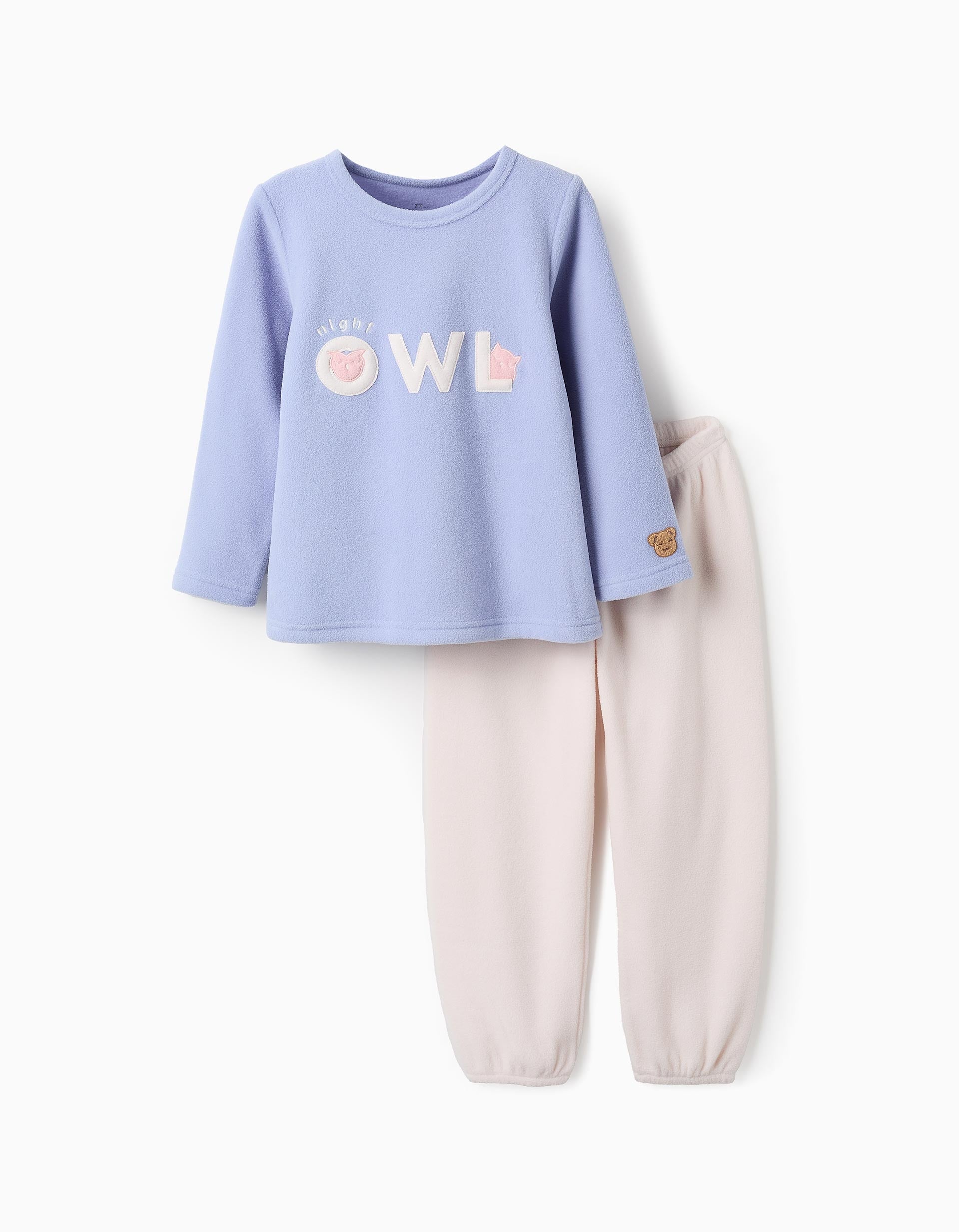 Pijama Polar para Niña 'Búho', Rosa Claro/Azul