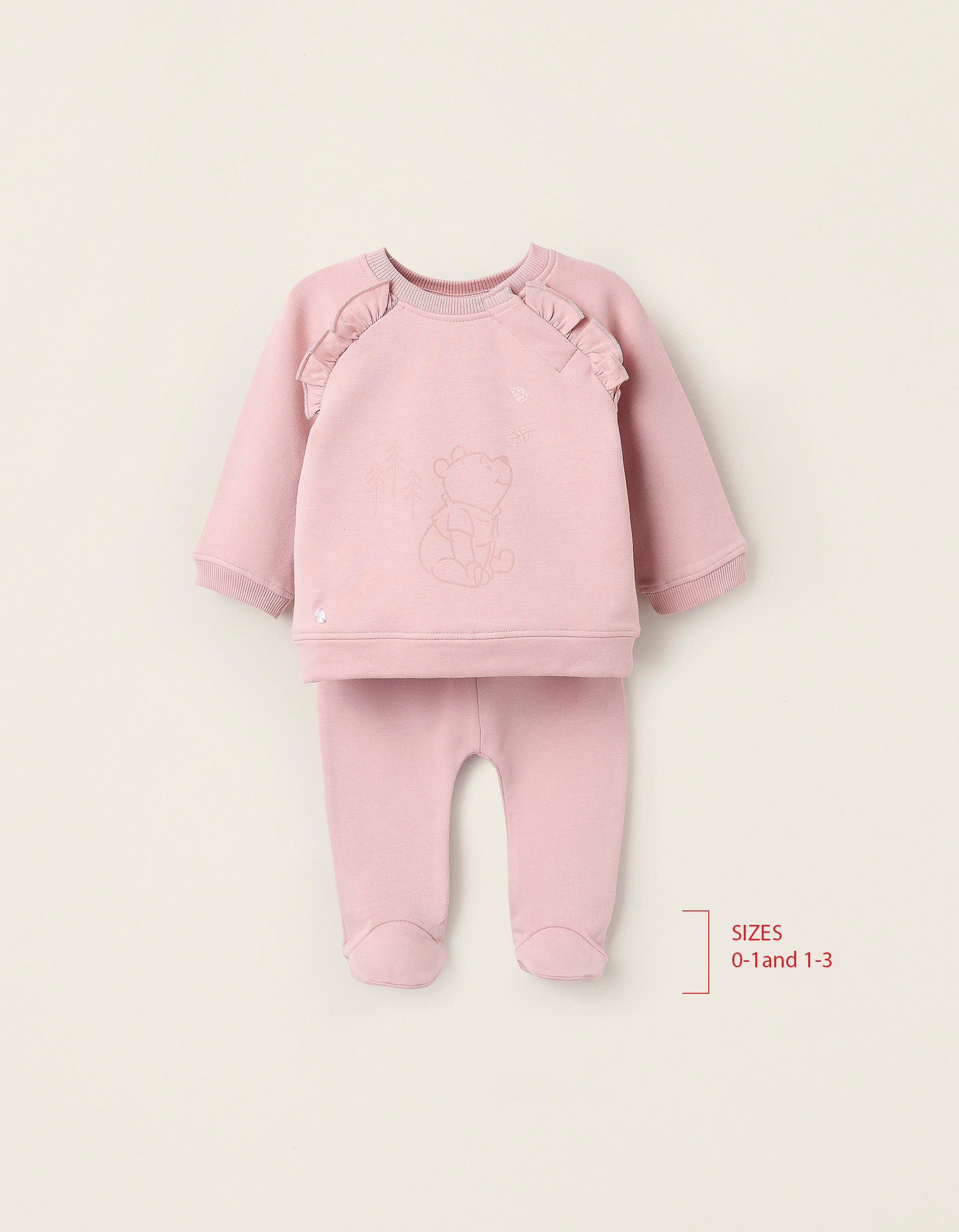 Sweat + Jogpant Gratté pour Nouveau-née 'Winnie The Pooh', Rose