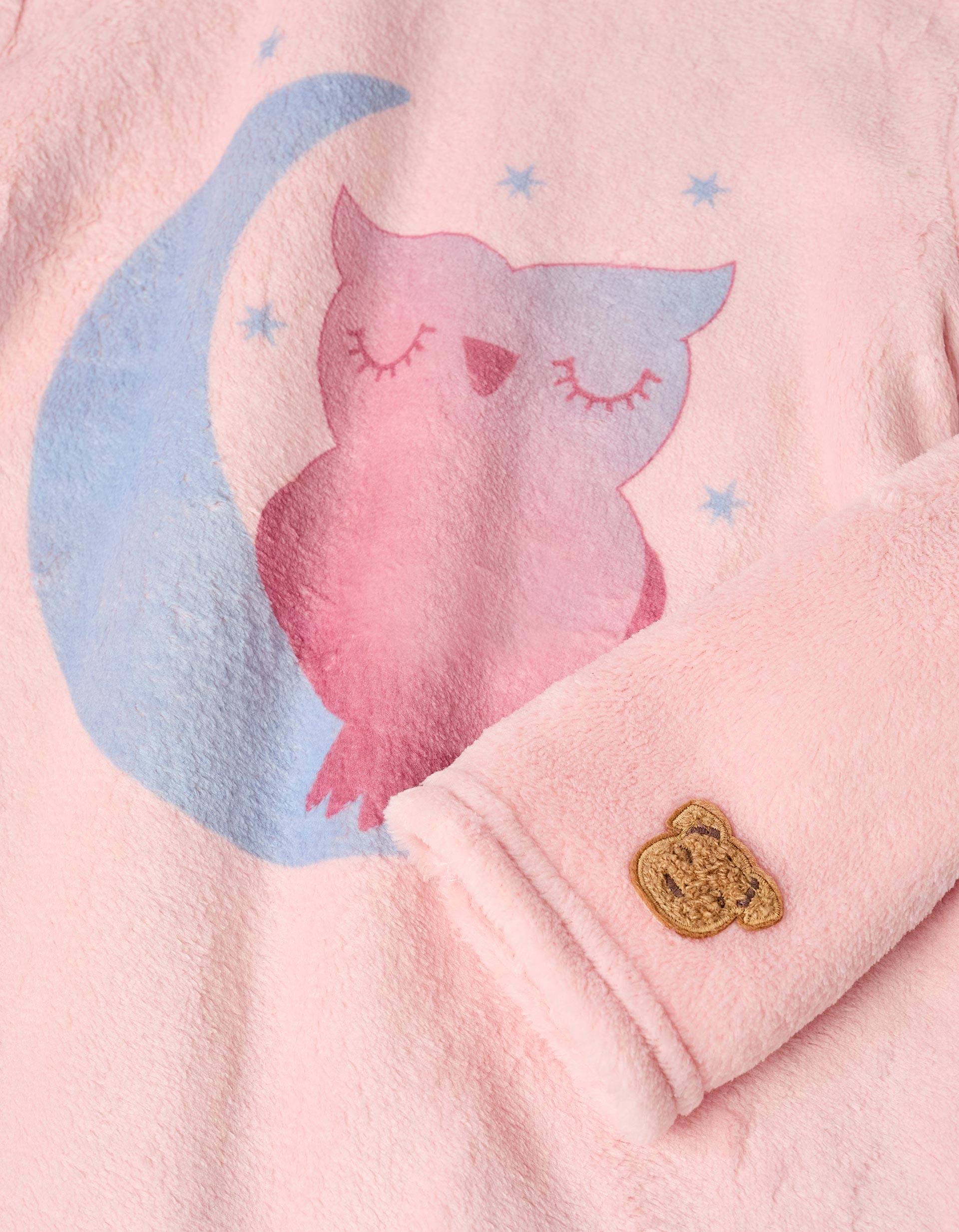 Pyjama Gratté Pour Fille 'Chouette', Rose