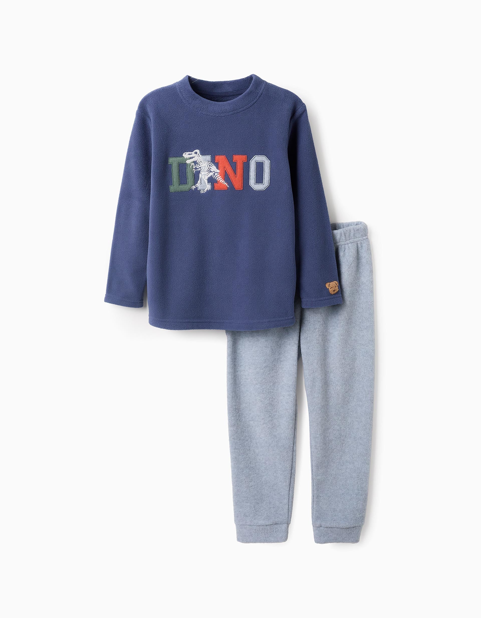 Pijama Polar para Niño 'Dinosauros', Gris/Azul