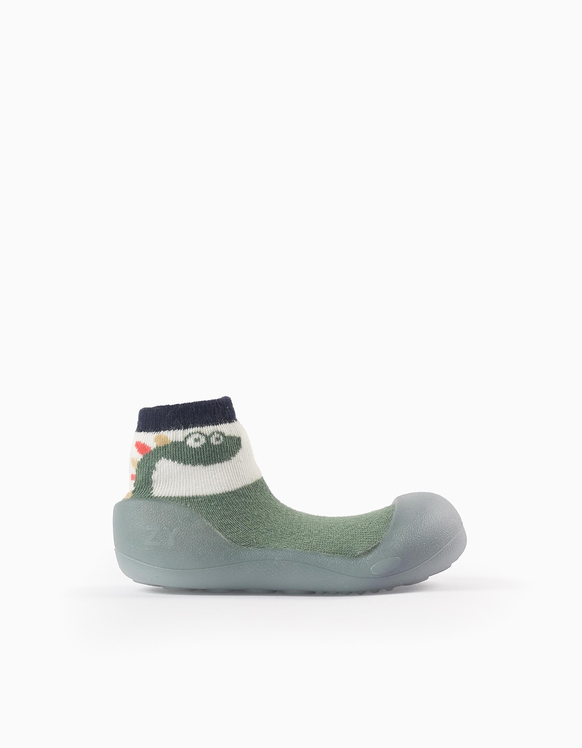 Steppies Medias-Zapatillas para Bebé Niño 'Dinosaurio', Verde