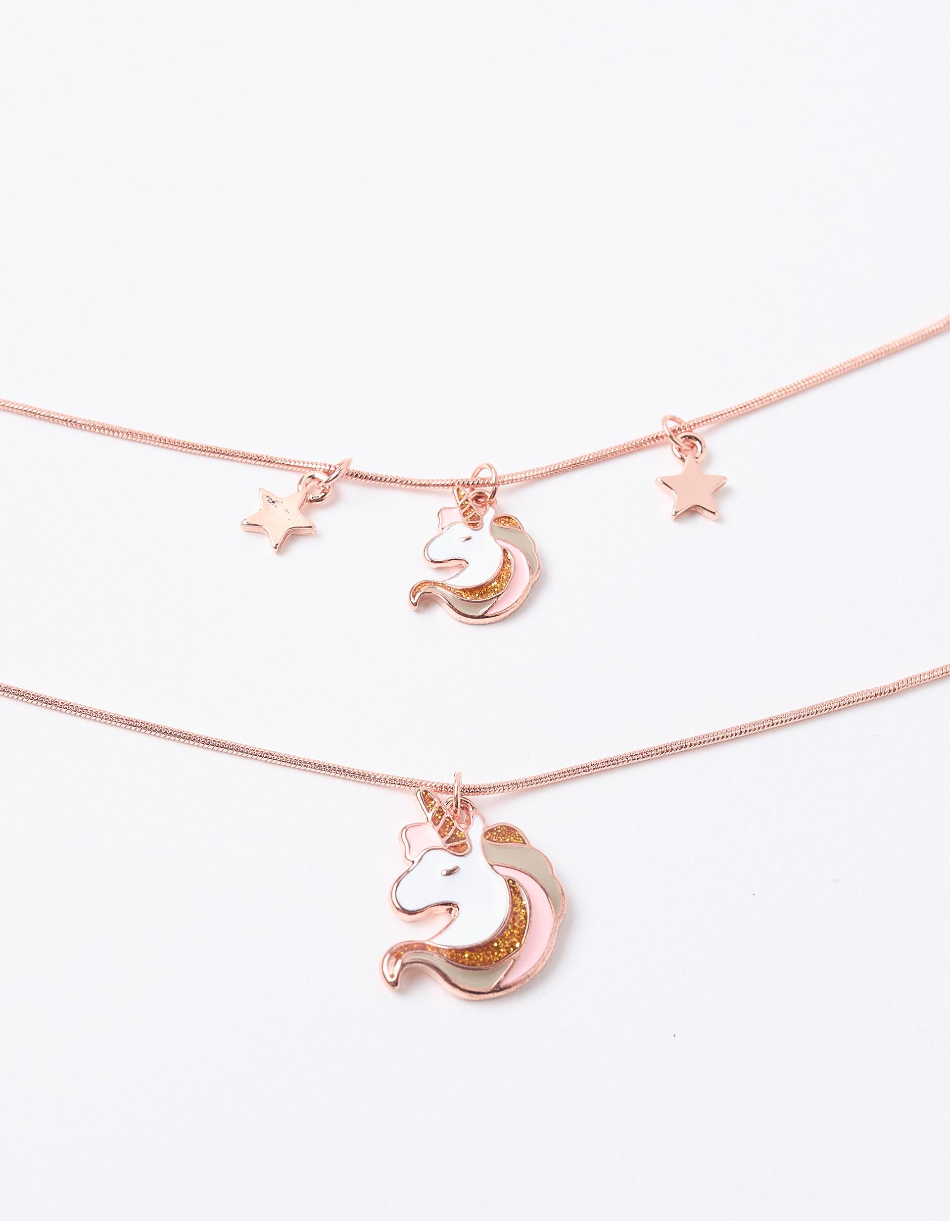 Pack Colar + Pulseira para Menina 'Unicórnio', Rosa Gold