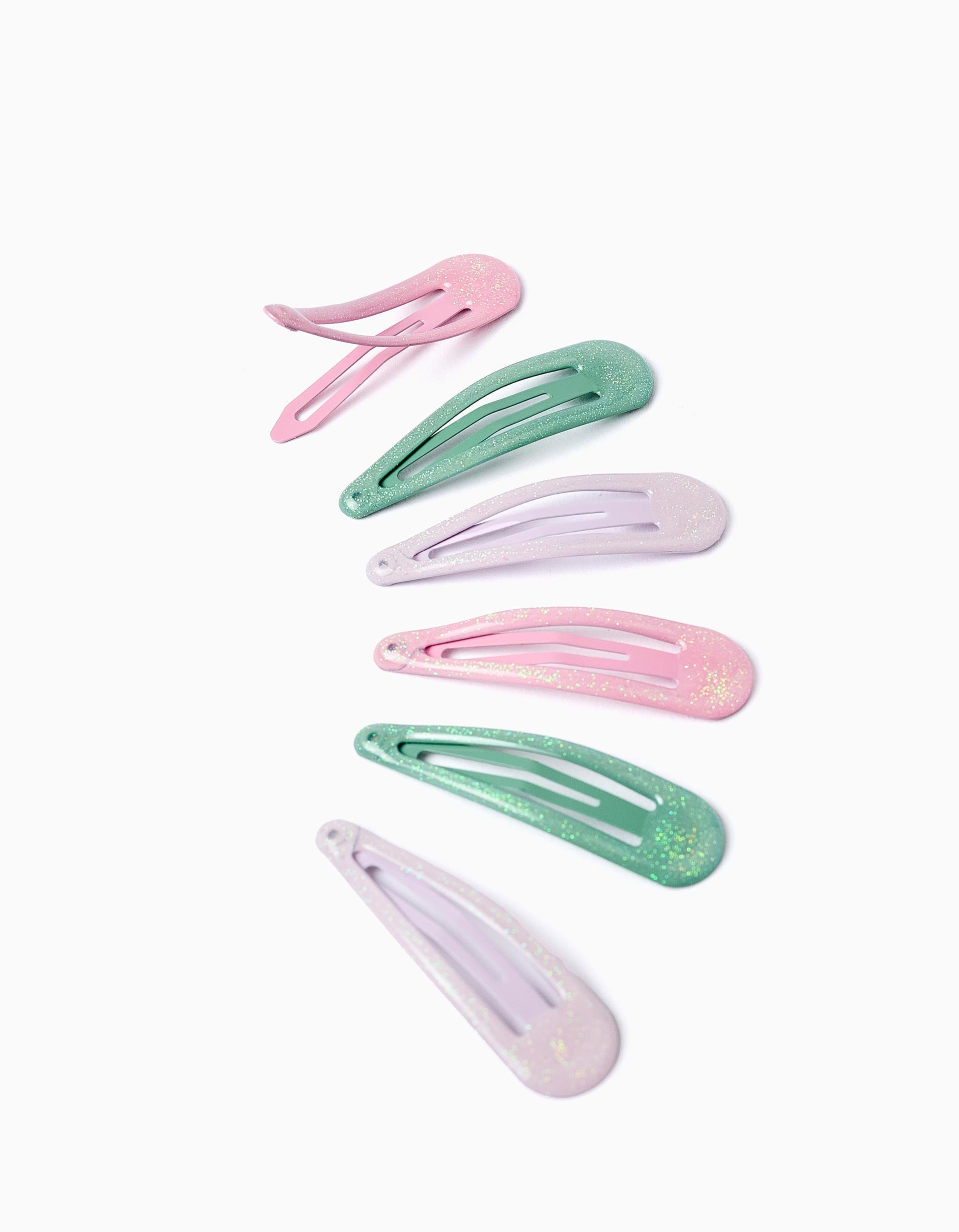 Pack of 6 Bright Hair Clips for Babies and Girls, Lilac/Pink/Green