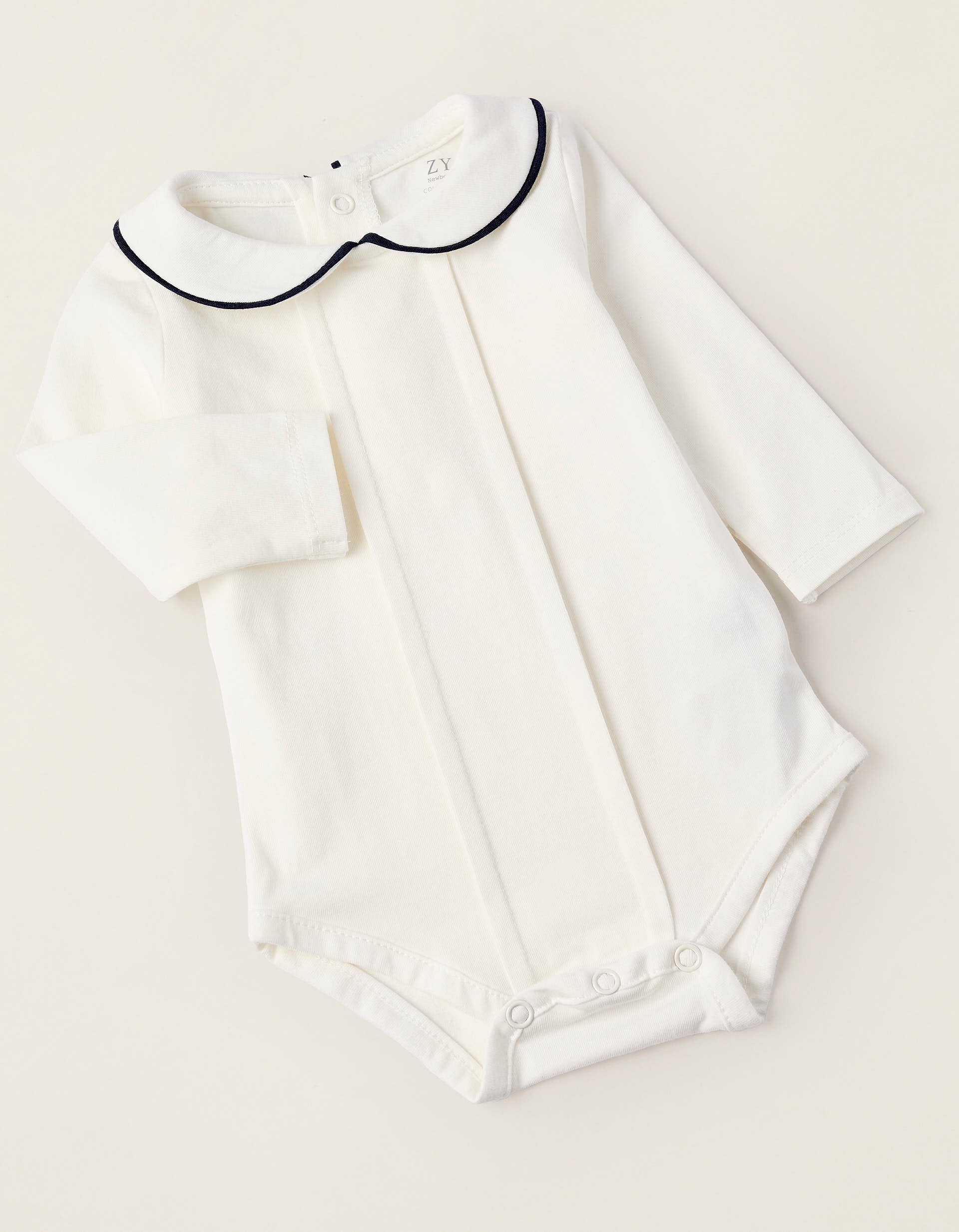 Bodysuit + Shorts with Removable Straps for Newborns 'B&S', White/Blue