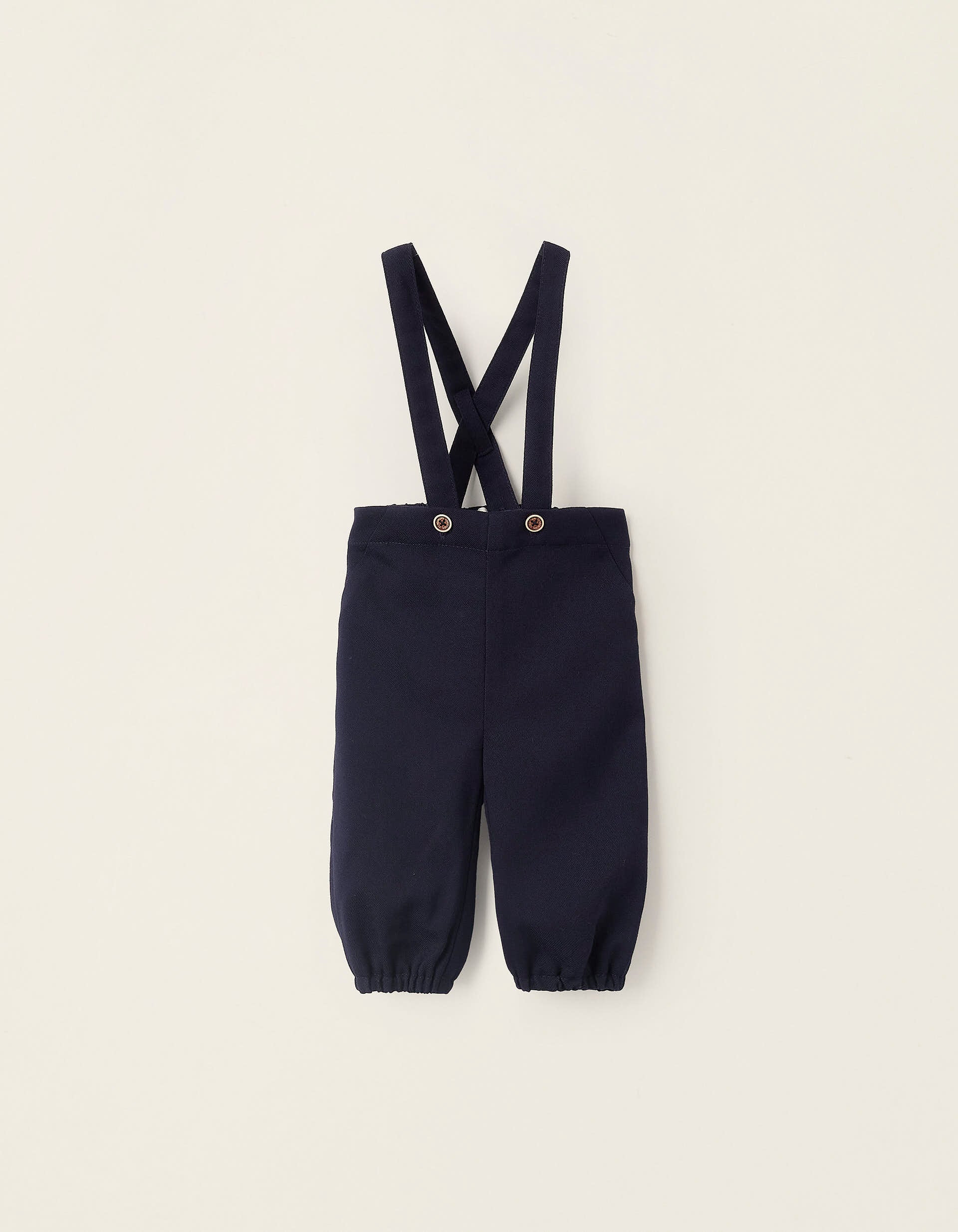 Pantalon avec Bretelles Amovibles pour Nouveau-né 'B&S', Bleu Foncé