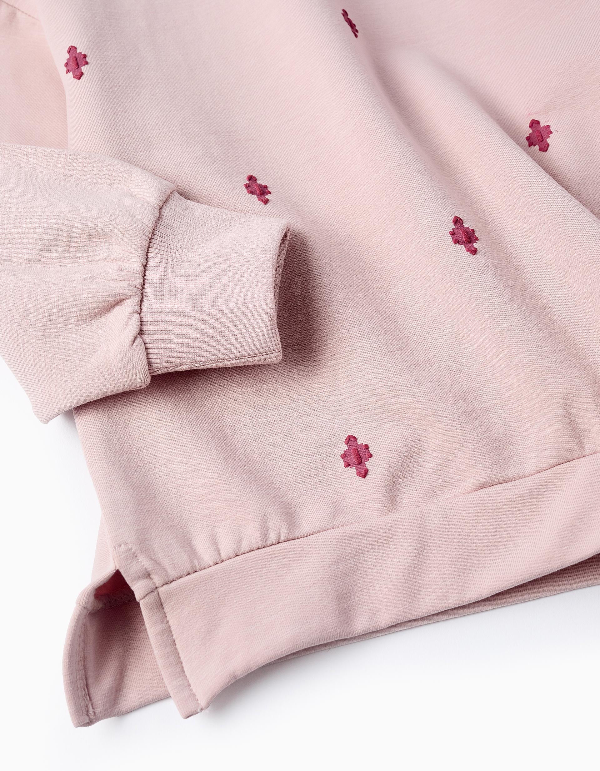 Sweat com Padrão para Menina, Rosa