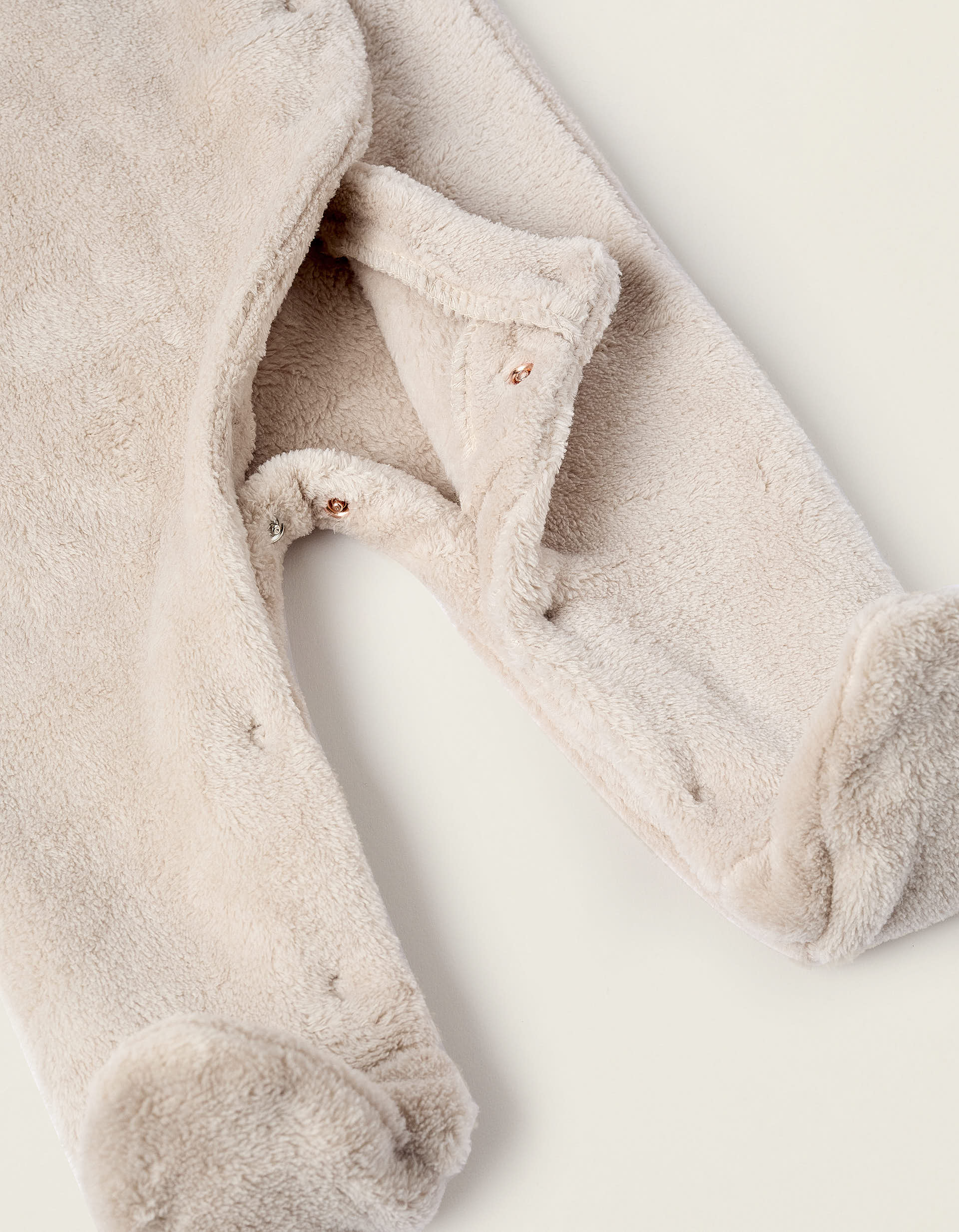 Babygrow em Peluche para Recém-Nascido 'Ursinho', Bege