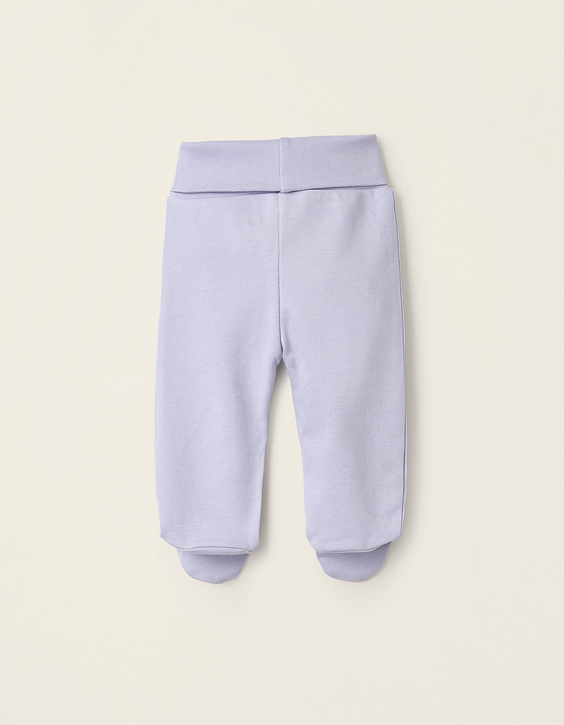 Pack 4 Pantalons à Pieds en Coton pour Nouveau-née, Multicolore