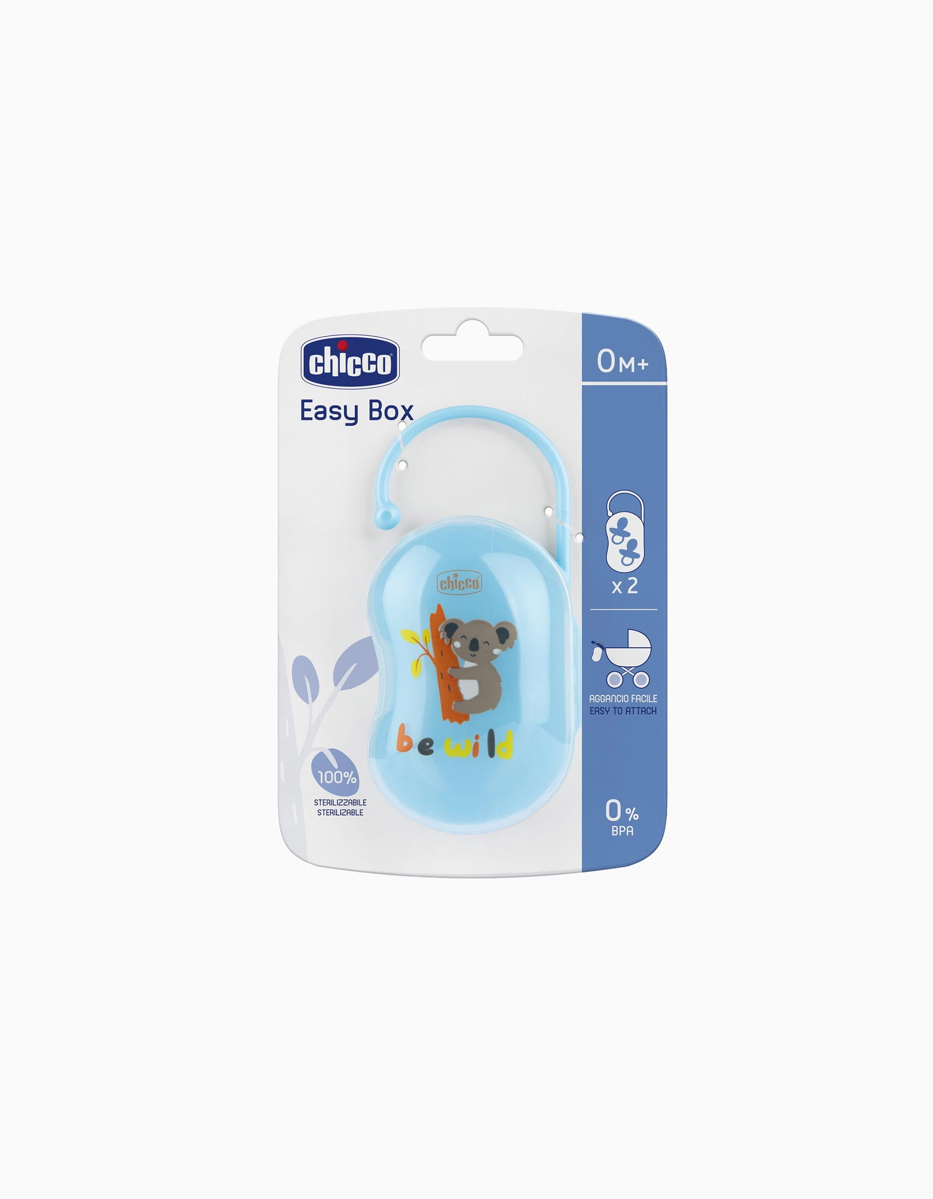 Caixa Para 2 Chupetas Chicco 0M+, Blue