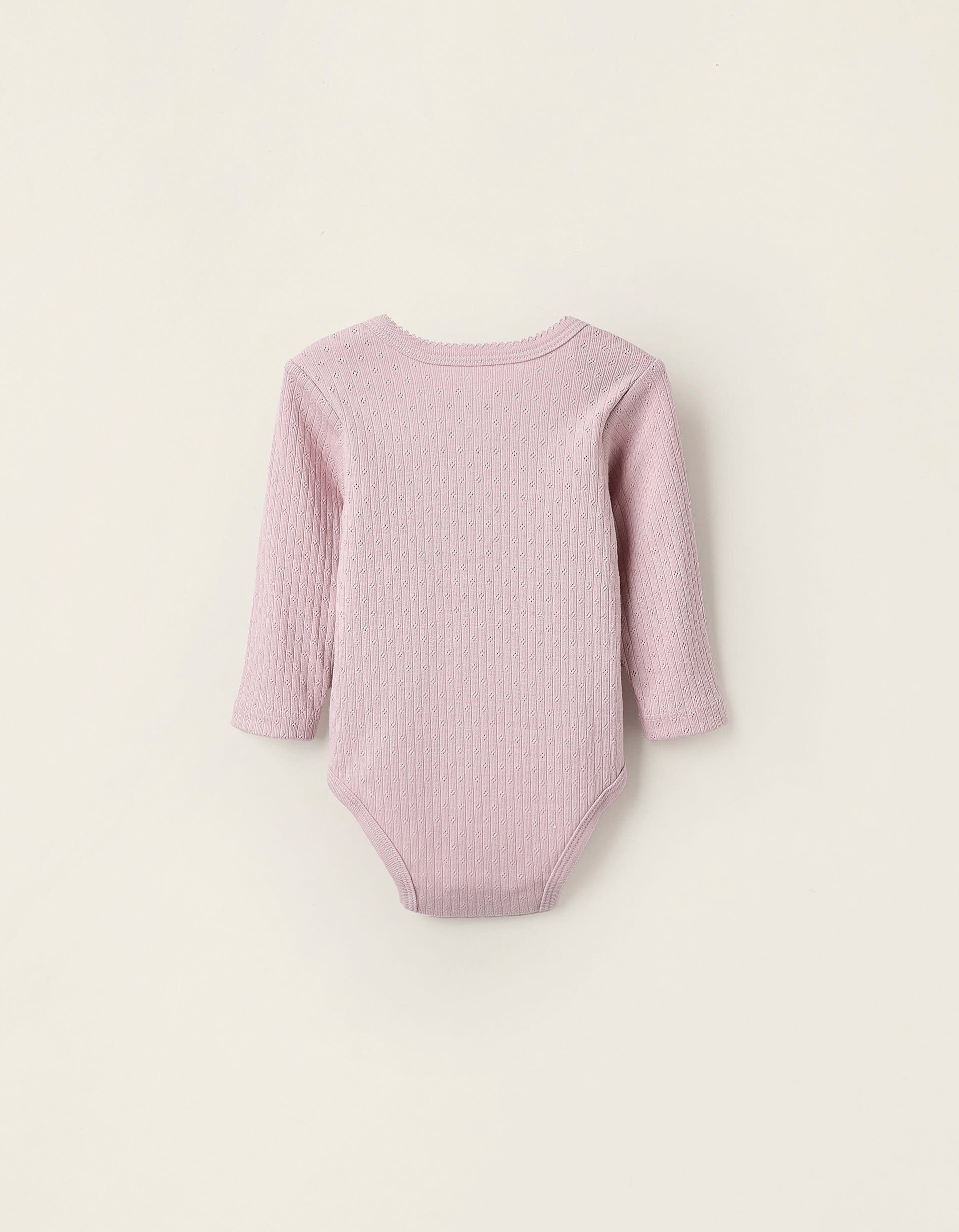 Pack 4 Bodies en Coton Pointelle pour Nouveau-née, Blanc/Rose