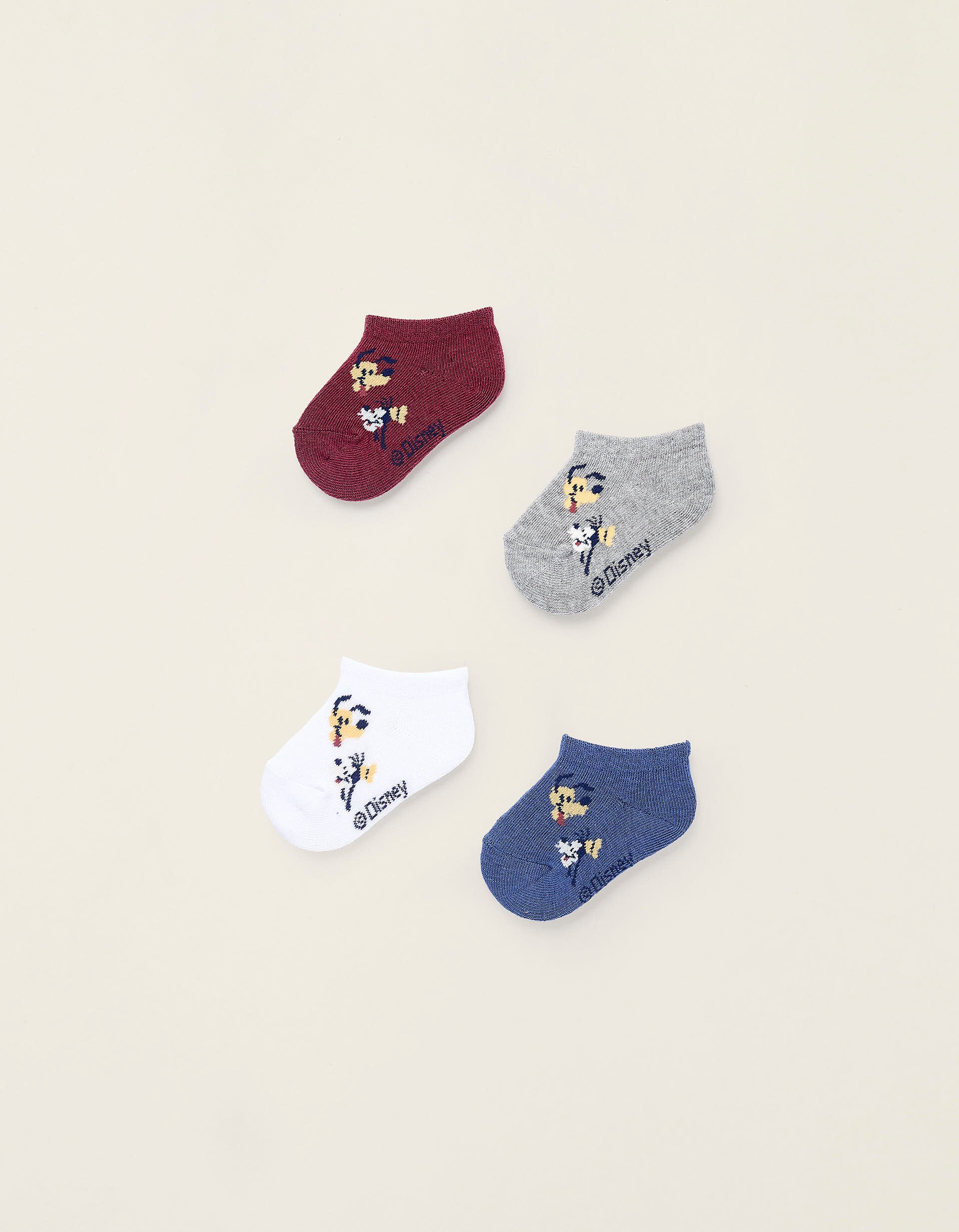 Pack of 4 Pairs of Socks for Baby Boys 'Mickey & Friends', Multicolour