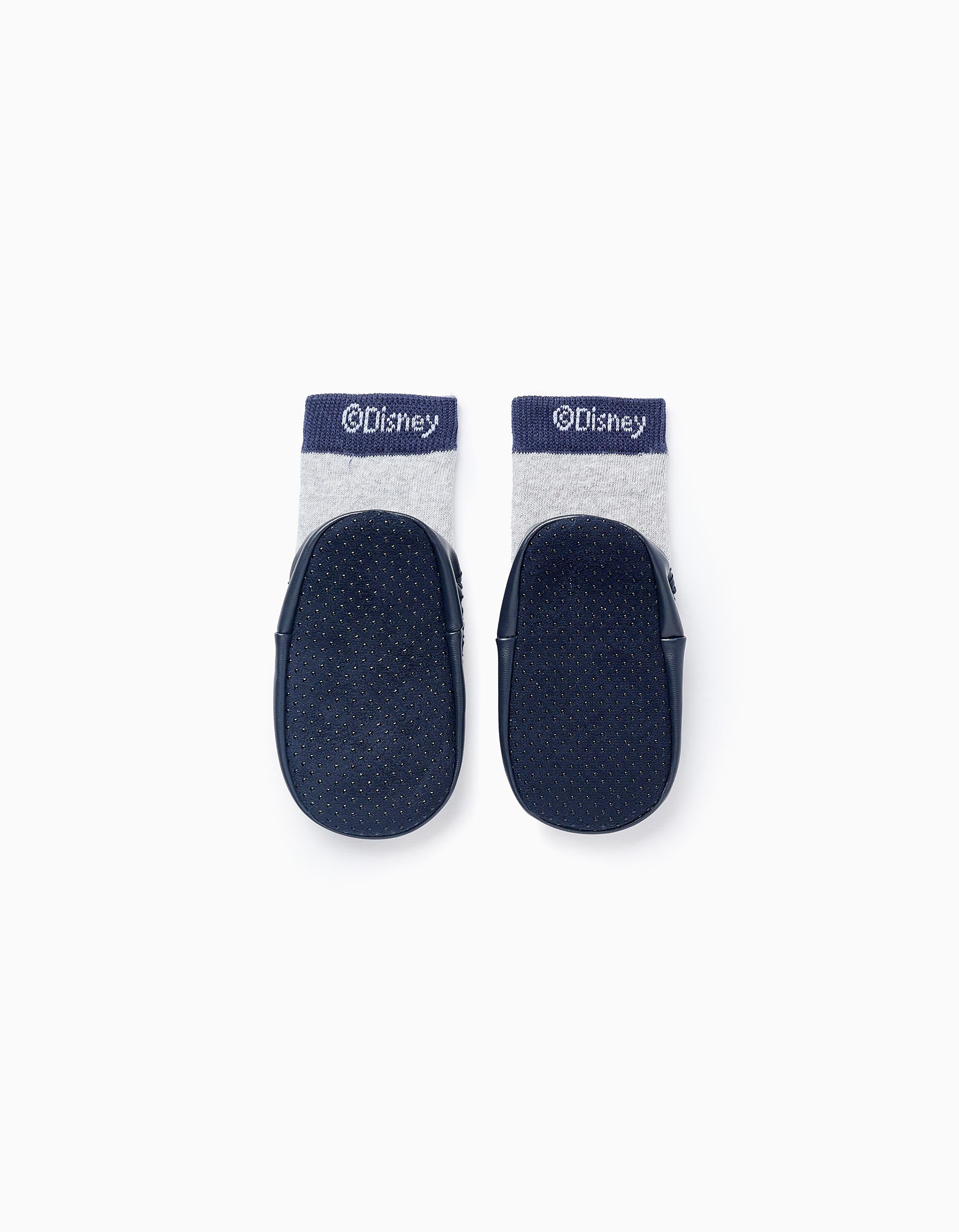 Chaussettes-Chaussons pour Bébé Garçon 'Mickey & Donald', Bleu/Gris