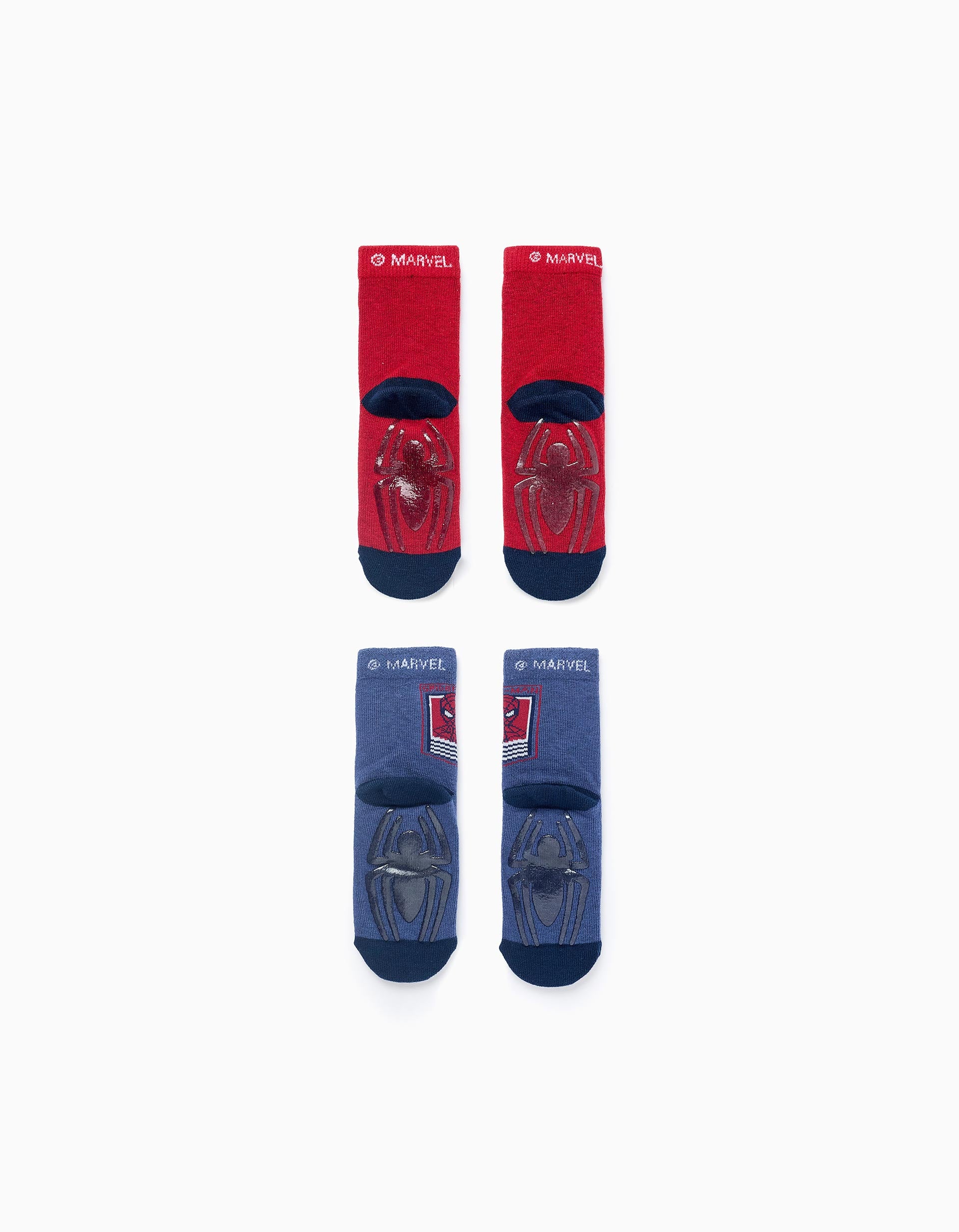 Pack 2 Calcetines Antideslizantes para Niño 'Spider-Man', Azul/Rojo