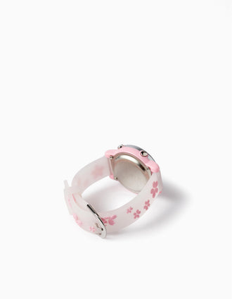 Montre Digitale pour Fille 'Flowers', Rose/Transparent