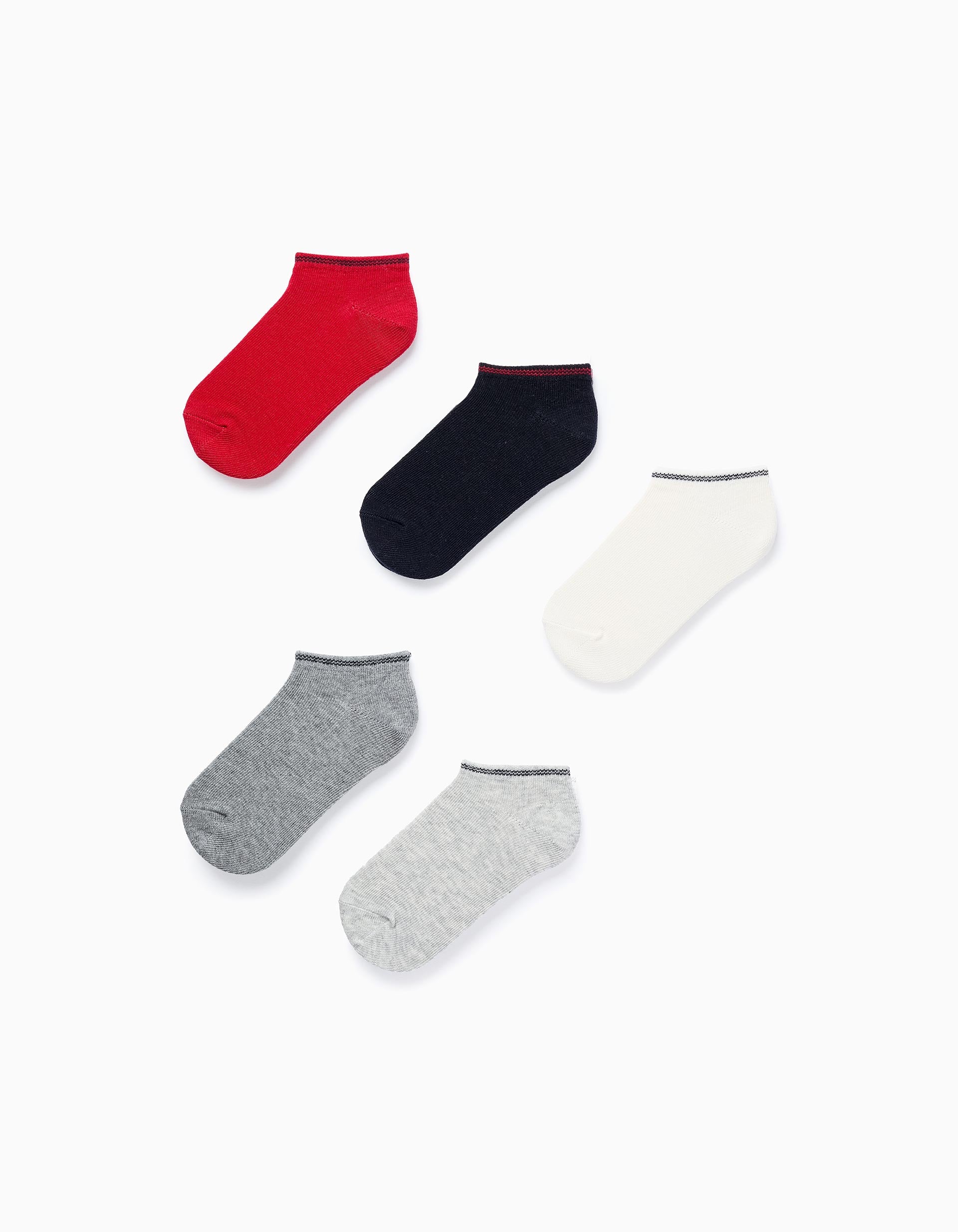 Pack 5 Paires de Chaussettes Courtes Rayées pour Garçon, Multicolore