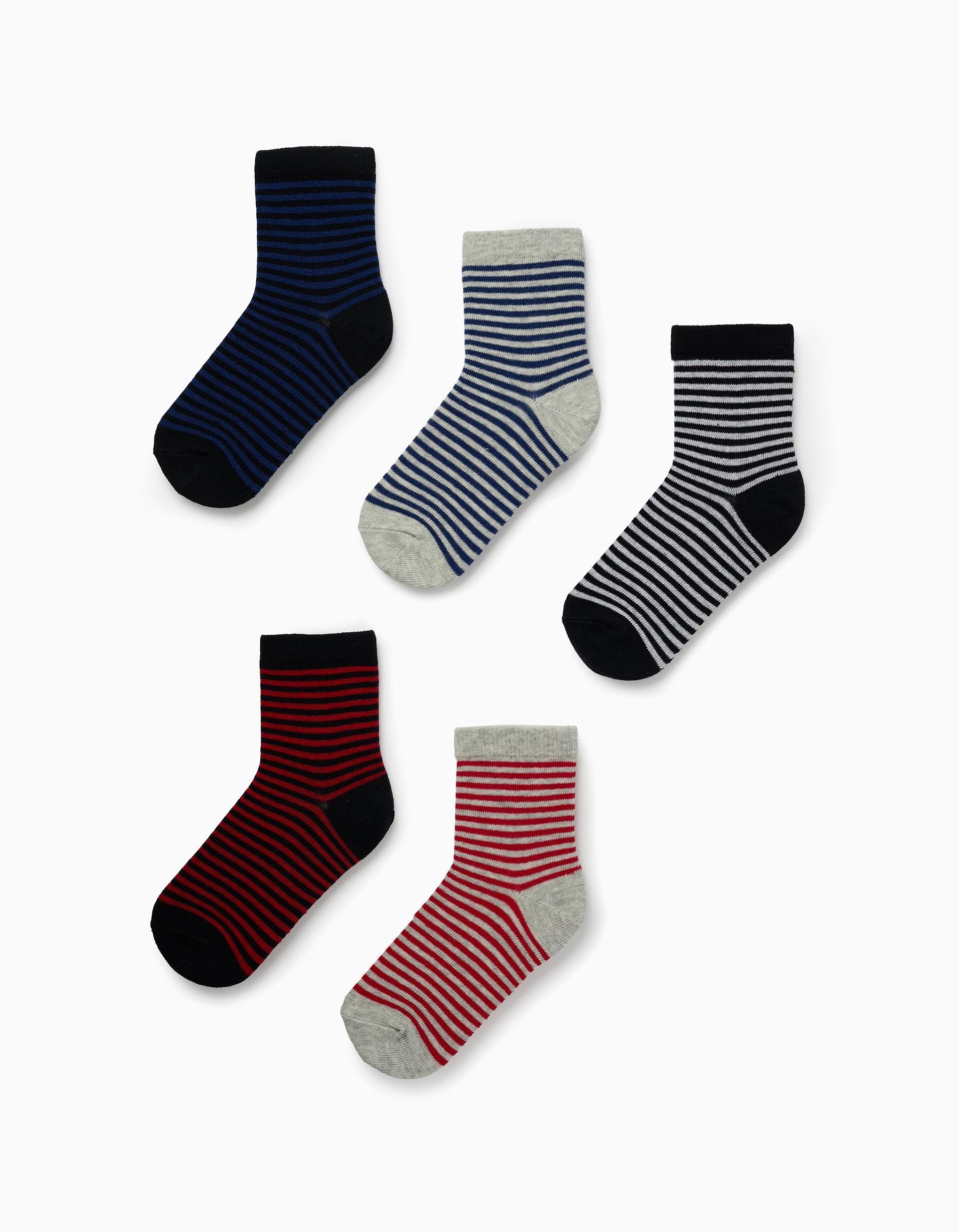 Pack 5 Paires de Chaussettes pour Garçon 'Rayures', Multicolore