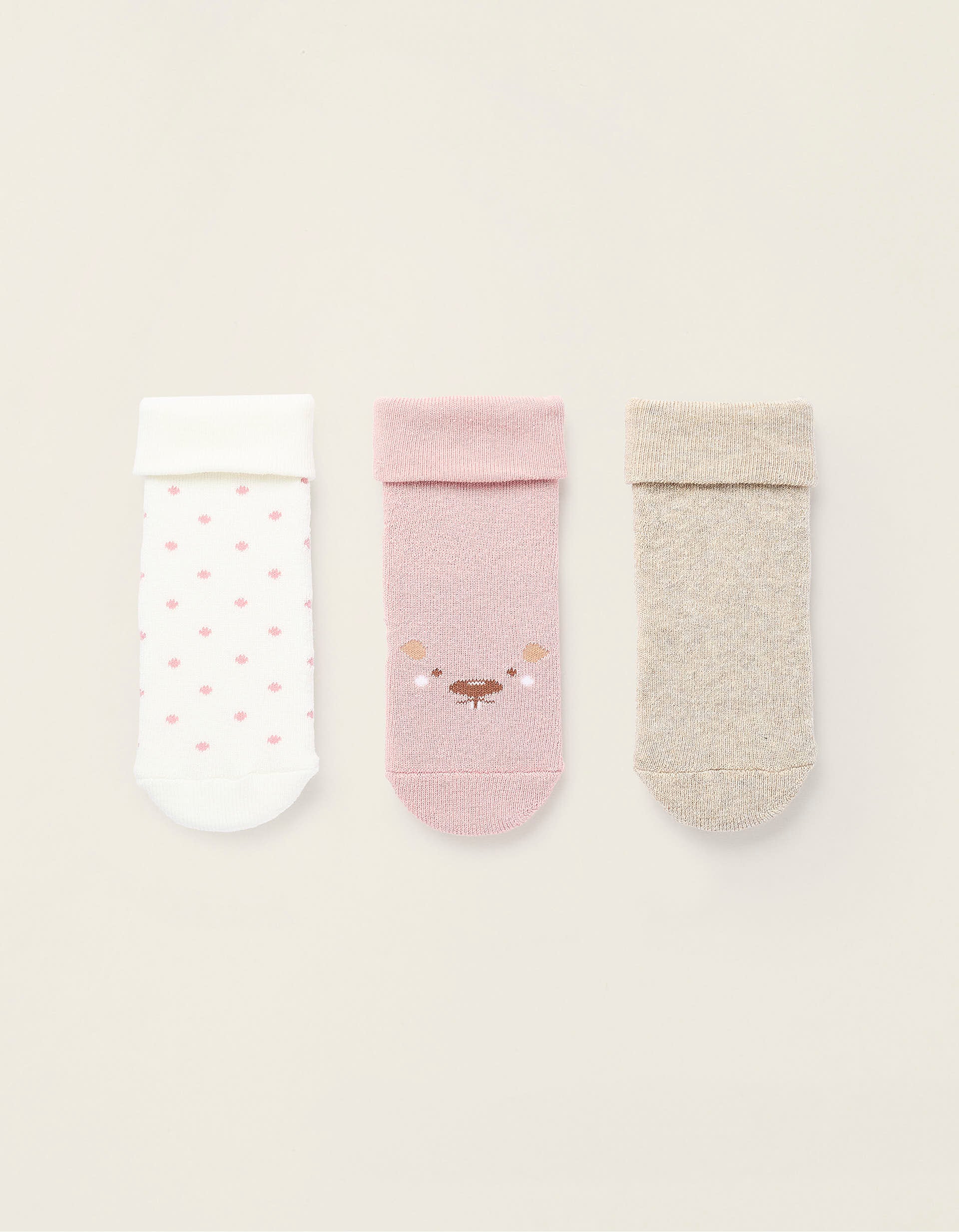 Pack of 3 Socks for Baby Girls 'Dots', Multicolour