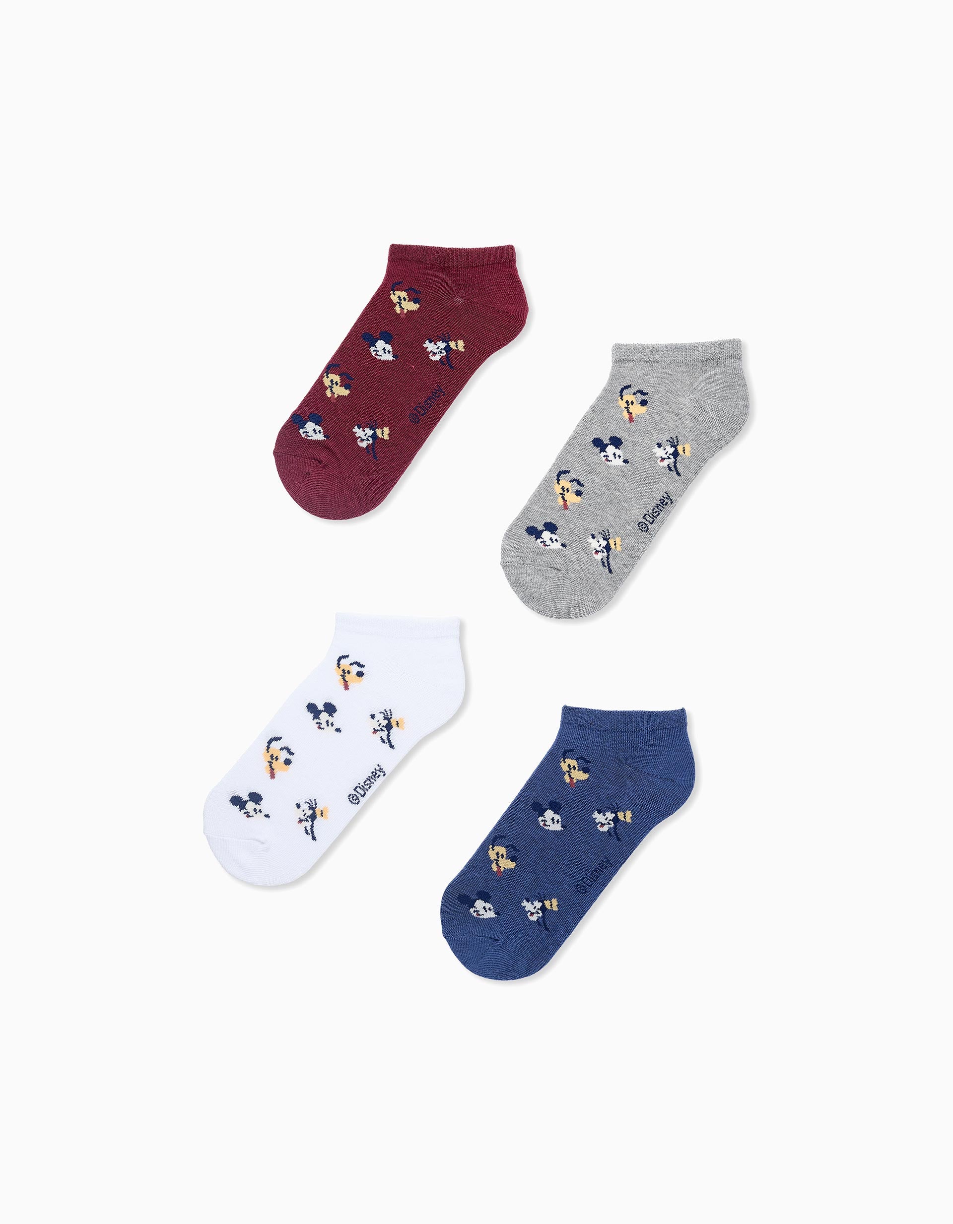 Pack of 4 Pairs of Socks for Boys 'Mickey & Friends', Multicolour