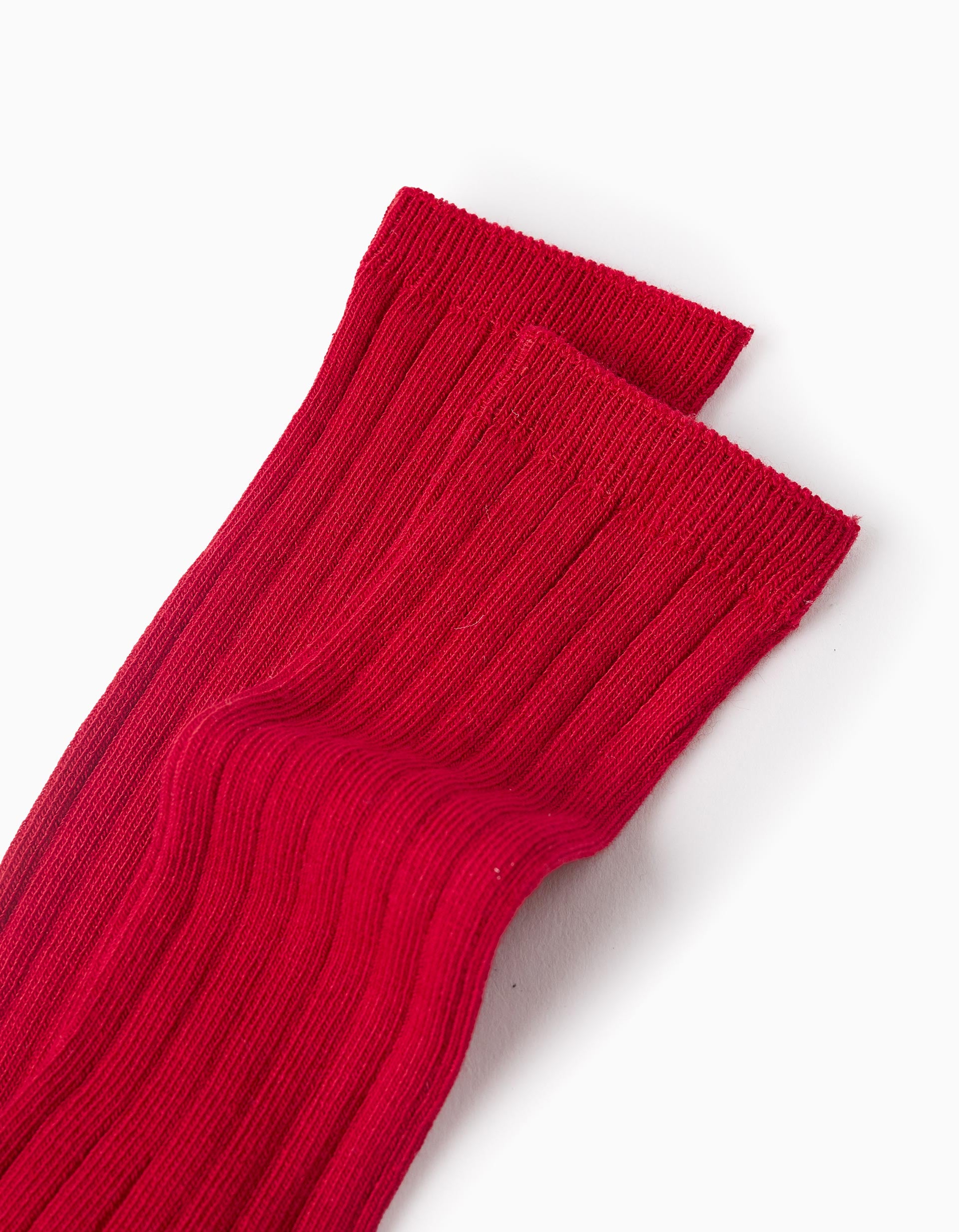 Calcetines Altos Acanalados para Niño, Rojo