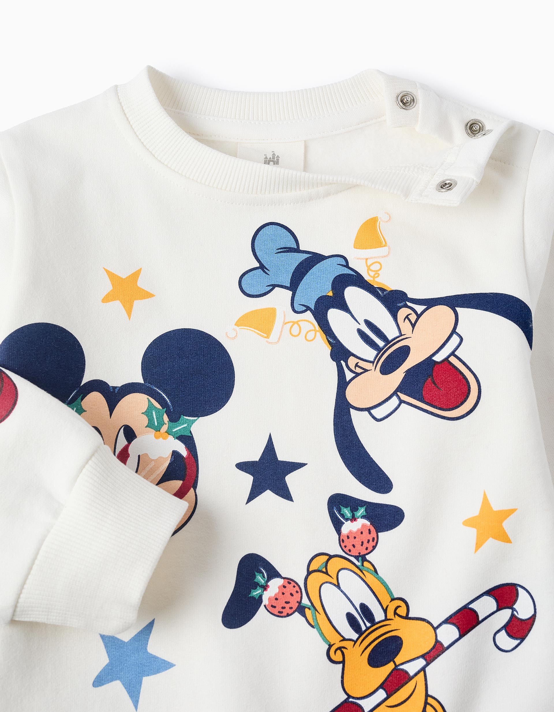 Sweat en Coton pour Bébé Garçon 'X-Mas Mickey', Blanc