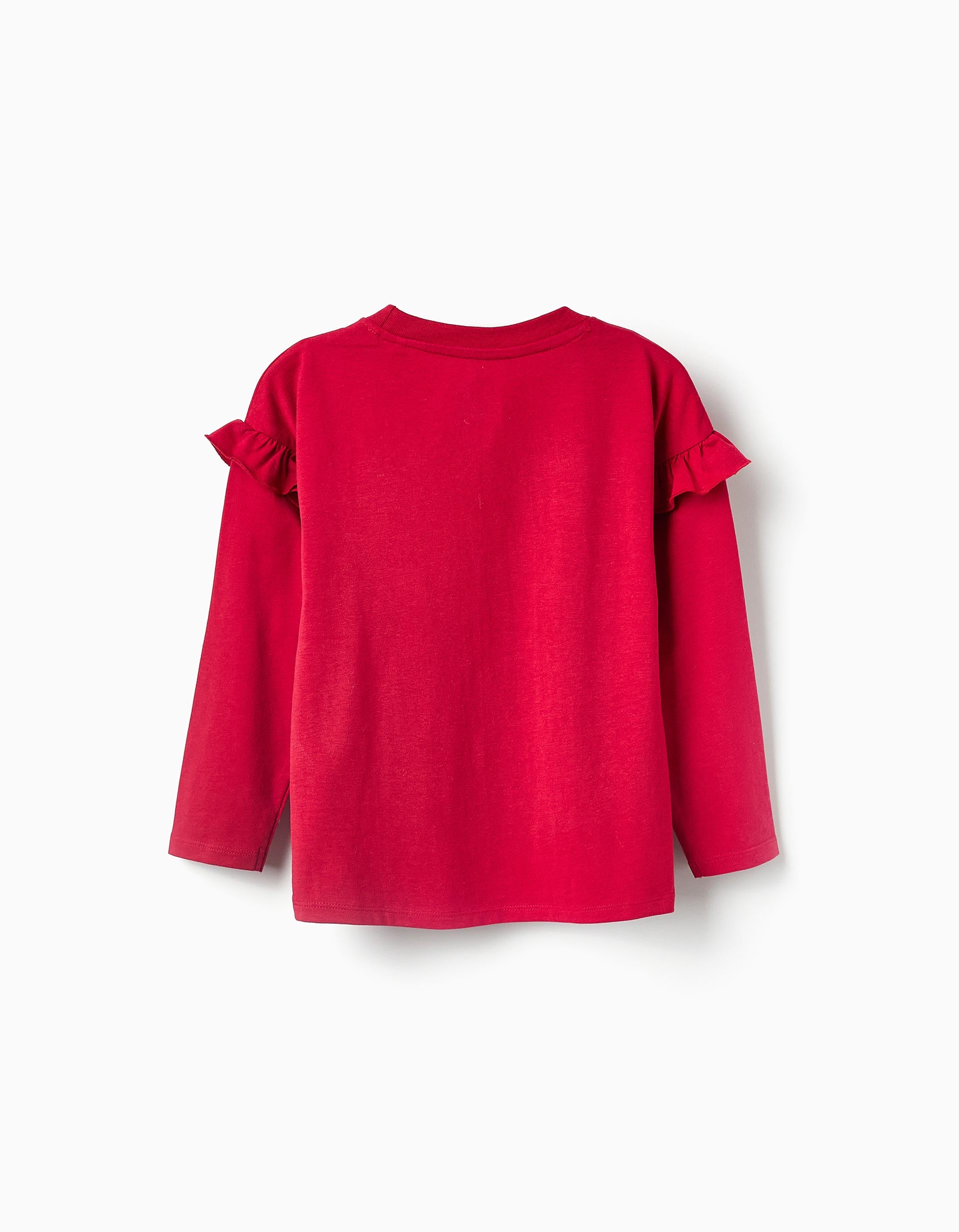 Ruffled T-shirt with Sequins for Girls 'Minnie', Red