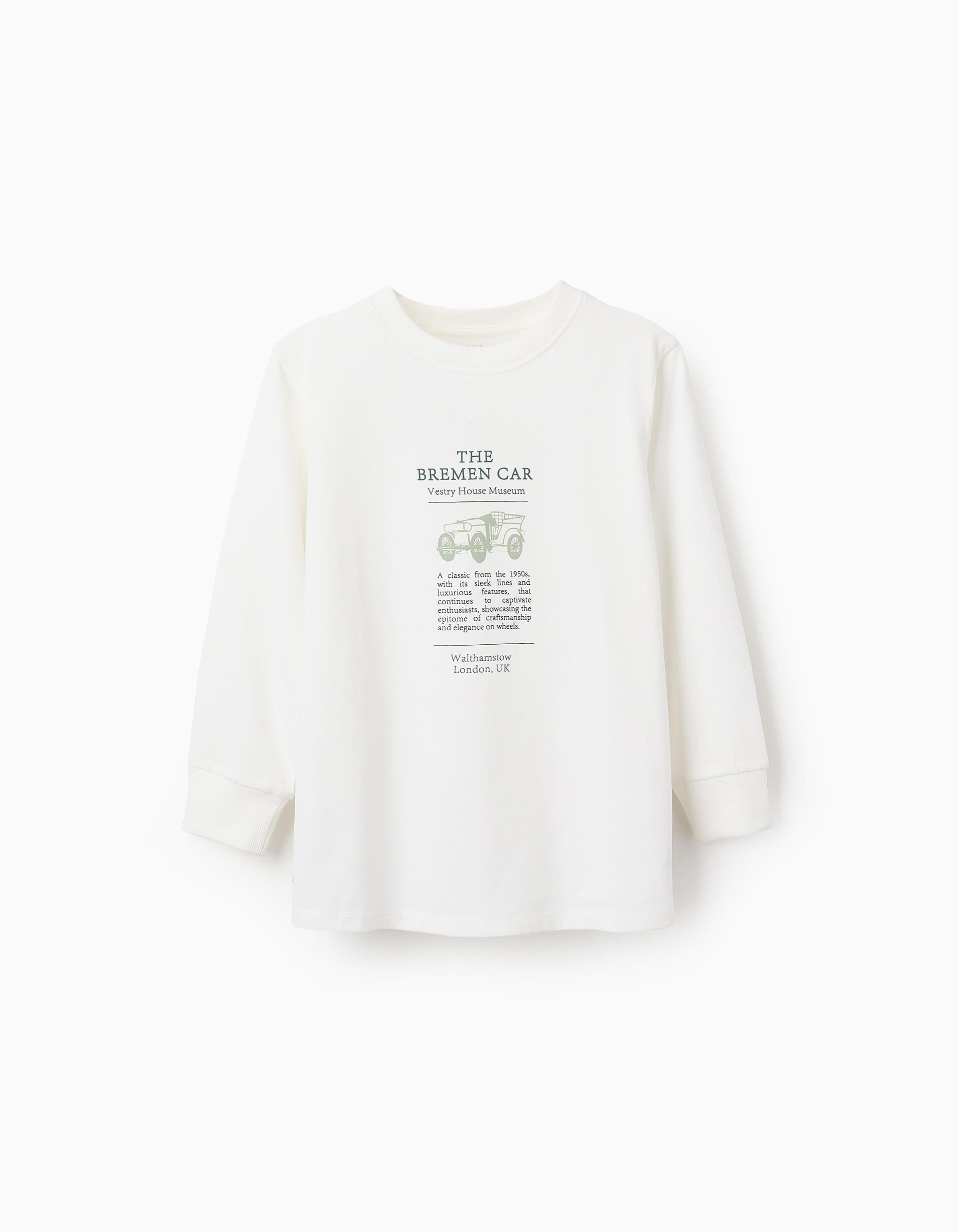 Camiseta de Manga Larga para Niño 'Bremen Car', Blanco