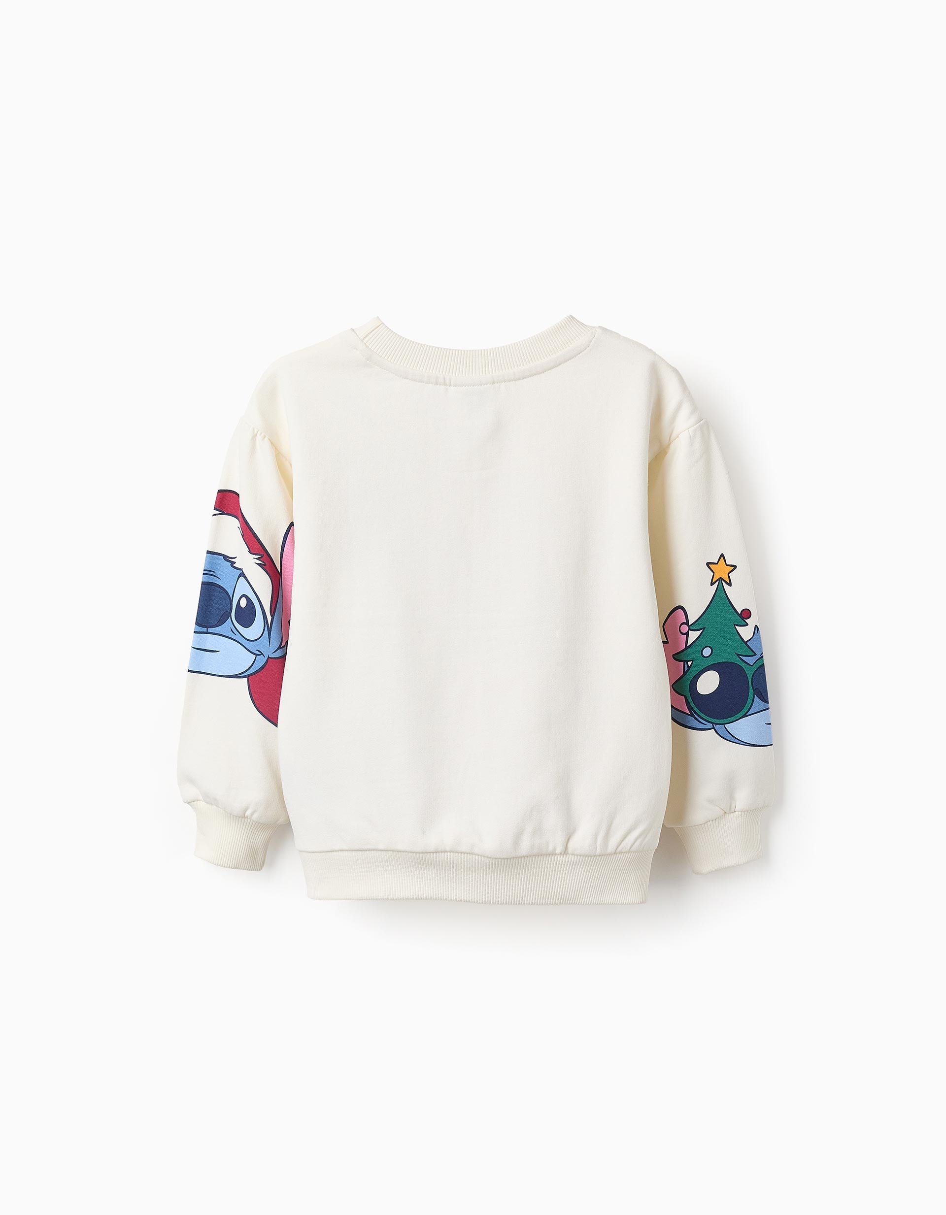 Brushed Cotton Sweatshirt for Girls 'X-Mas Stitch', White