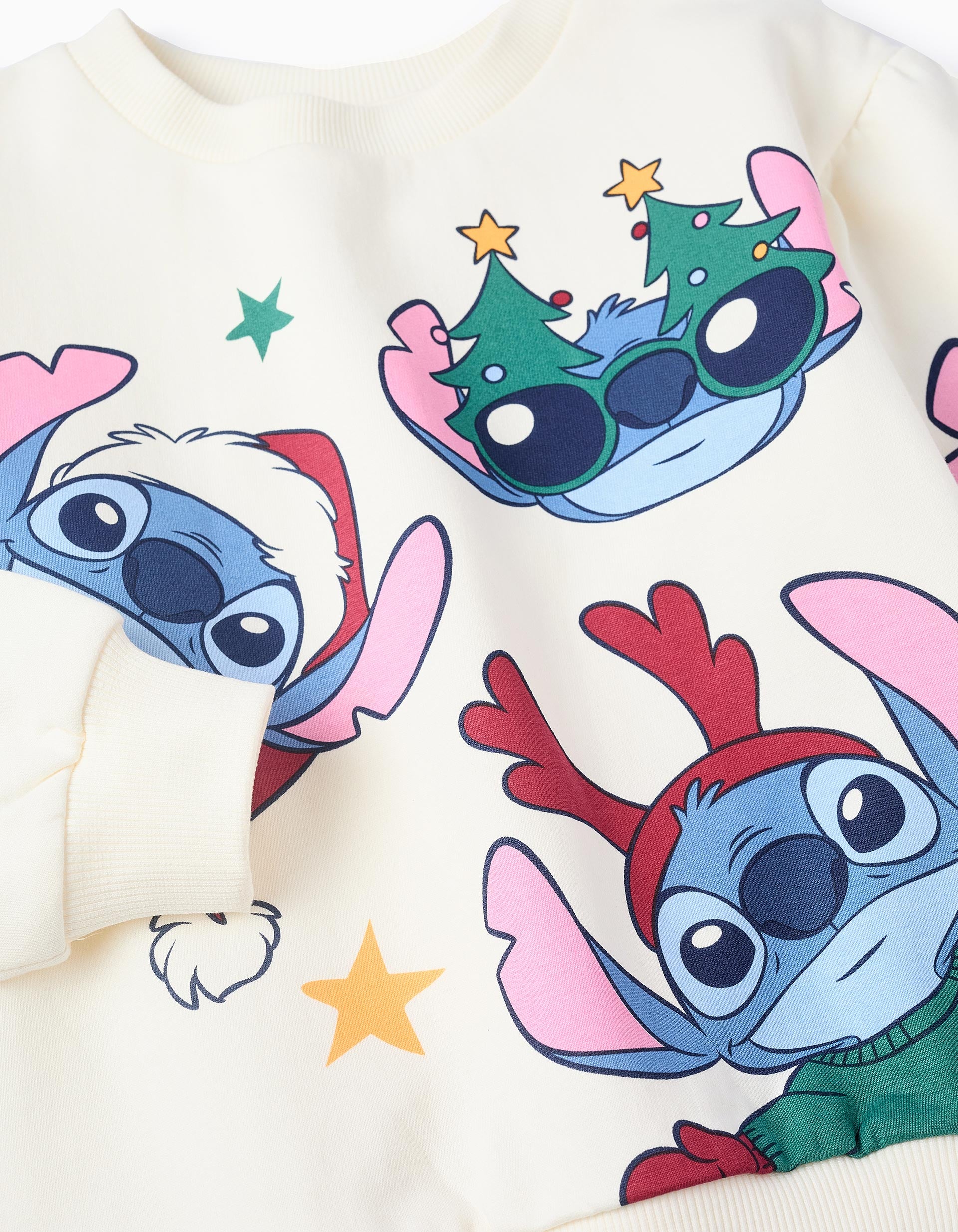 Sweat en Coton Gratté pour Fille 'X-Mas Stitch', Blanc