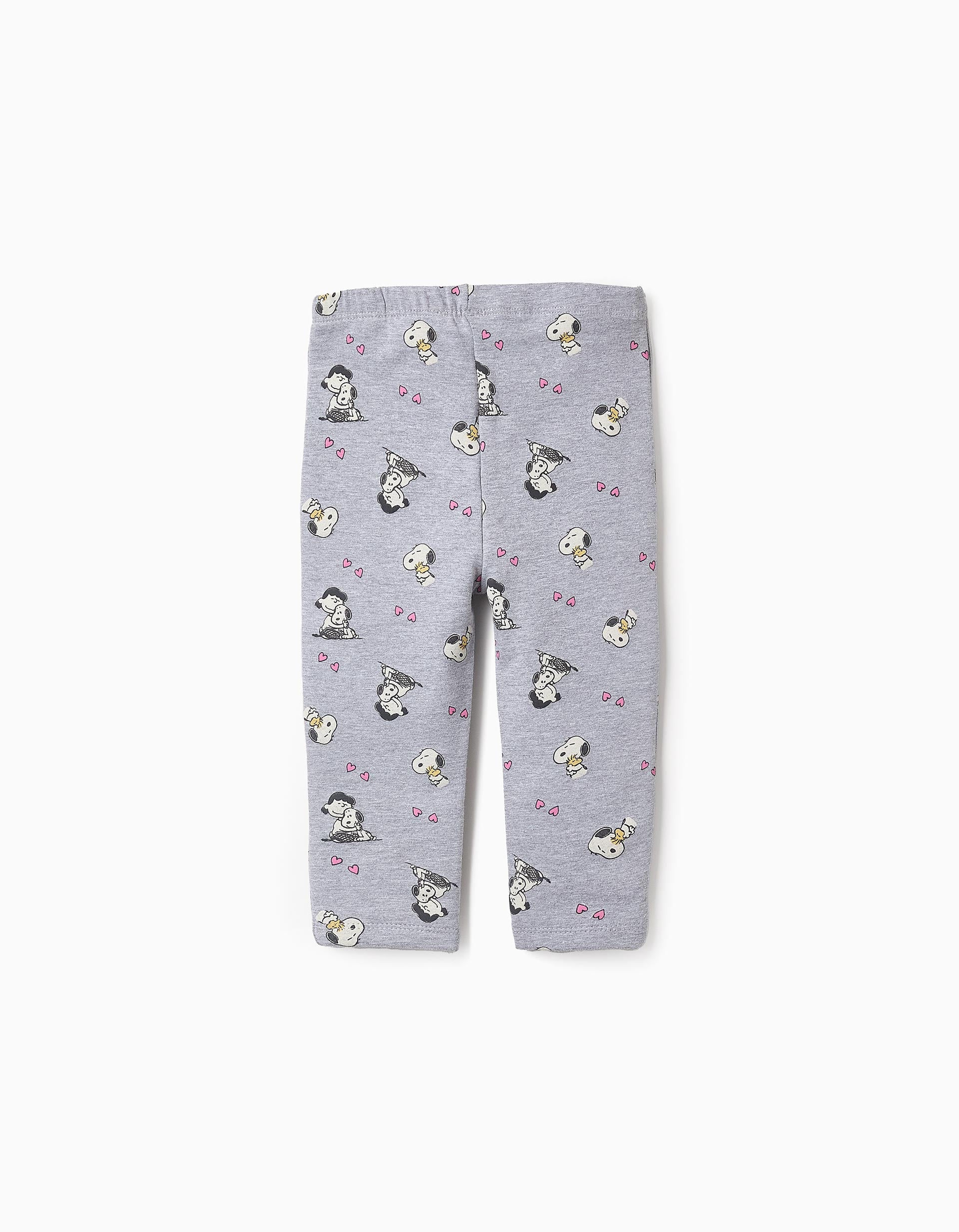 Leggings Cardadas para Bebé Menina 'Snoopy & Lucy', Cinza