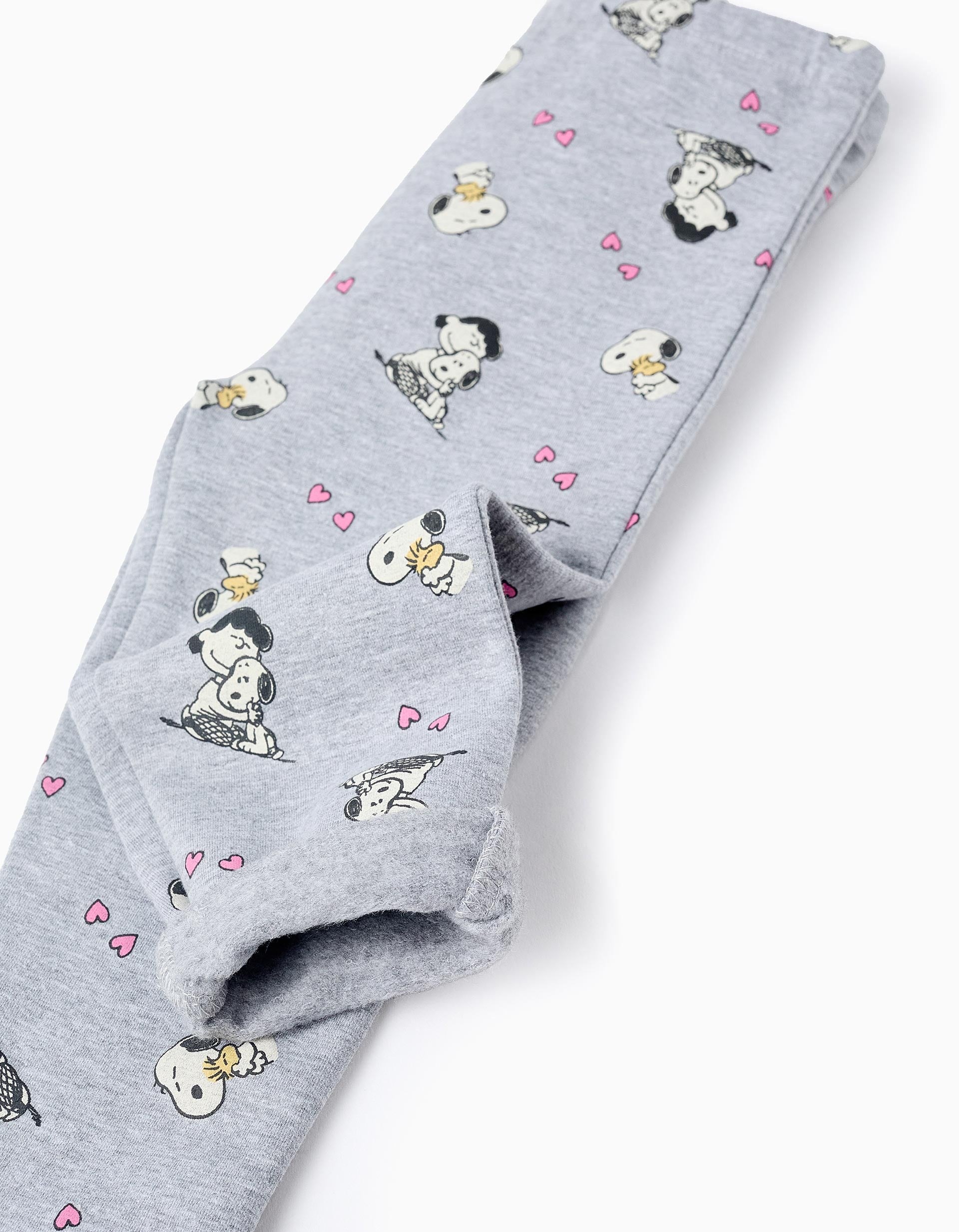 Leggings Cardadas para Bebé Menina 'Snoopy & Lucy', Cinza