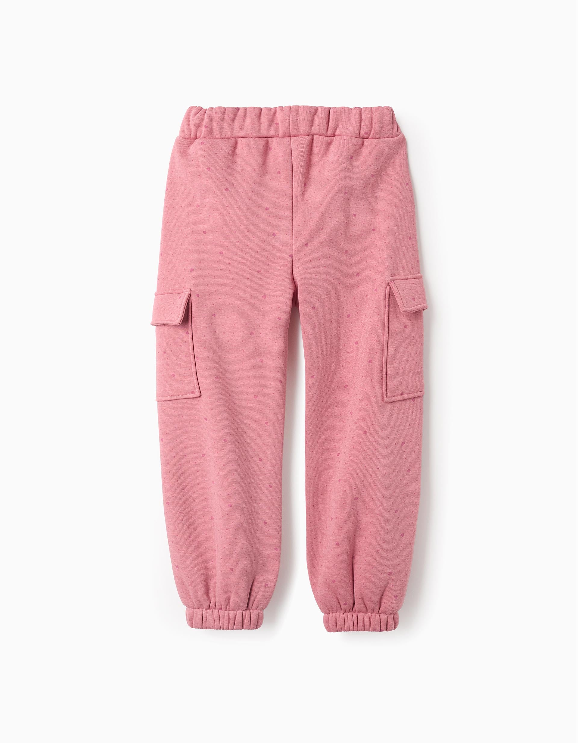 Thermal Cargo Trousers for Girls 'Polka Dots & Hearts', Pink