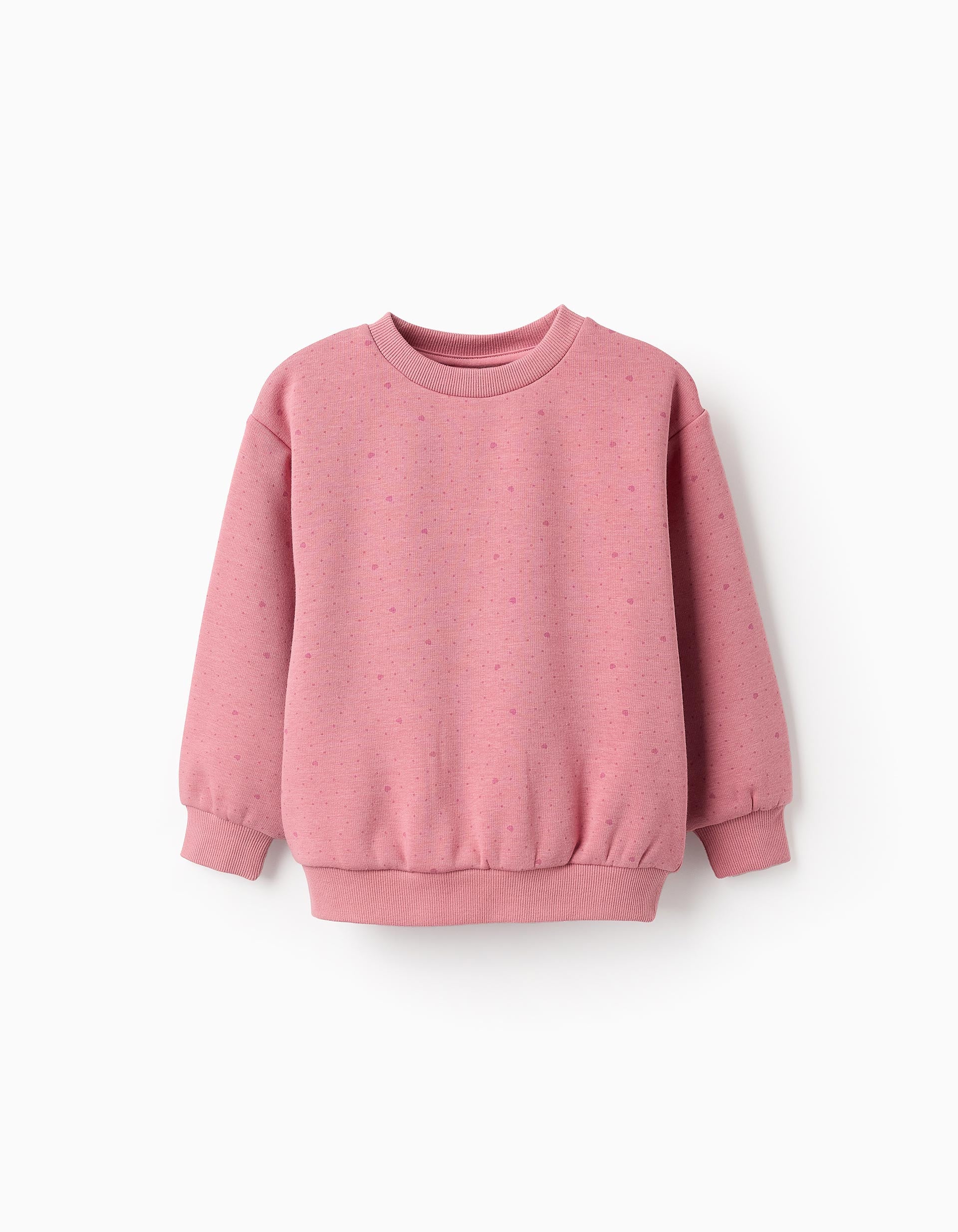 Sweat Efeito Térmico para Menina 'Bolinhas & Corações', Rosa