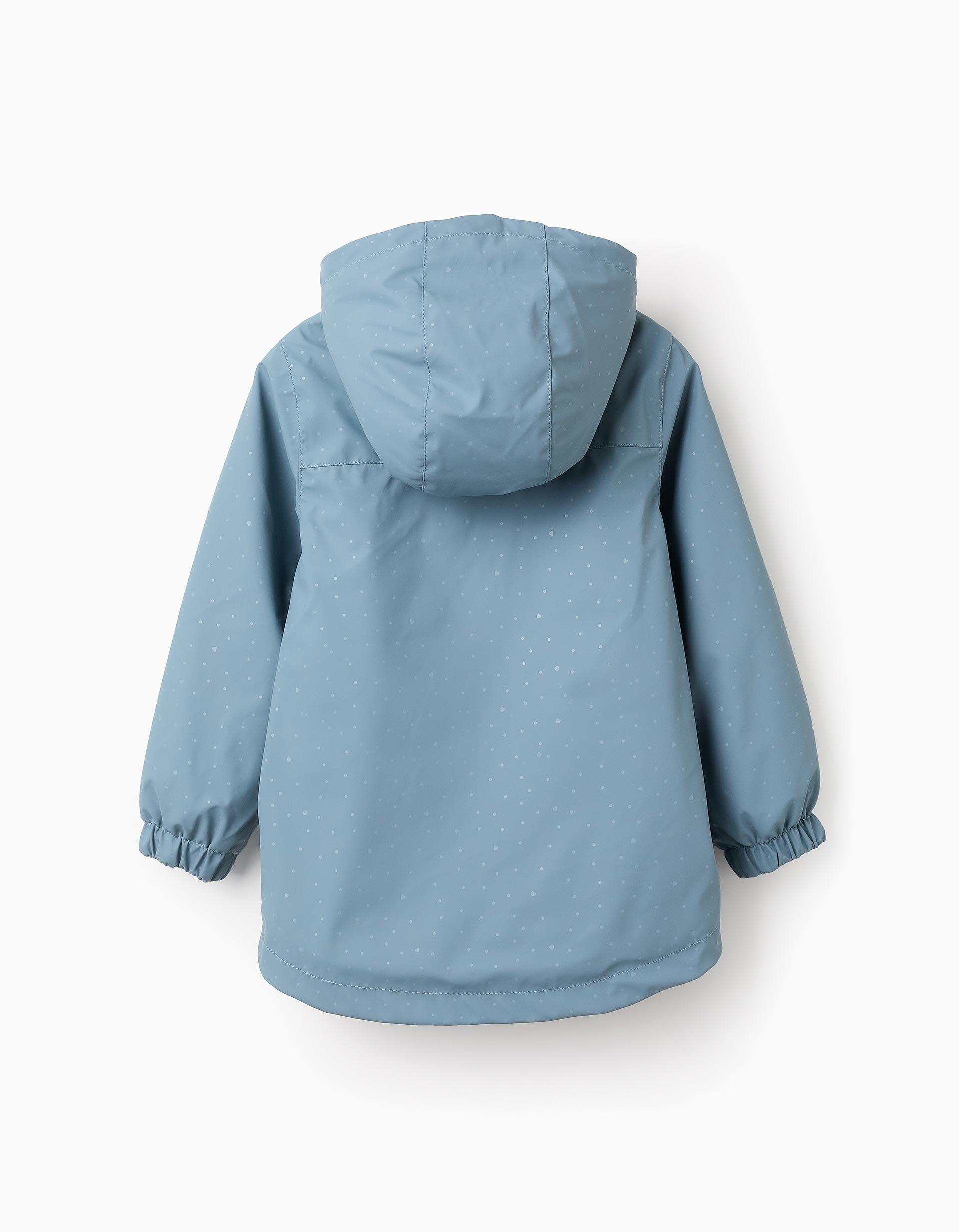 Parka de Borracha com Capuz para Menina, Azul