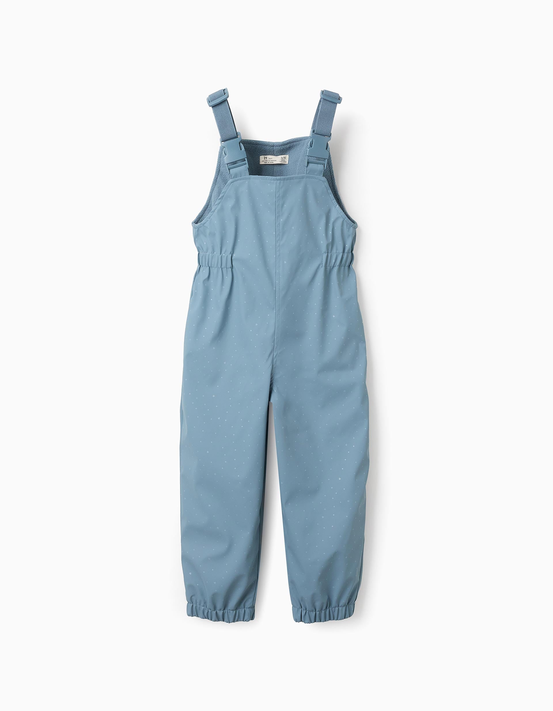 Rubber Dungarees with Polar Fleece Lining for Girls, Blue