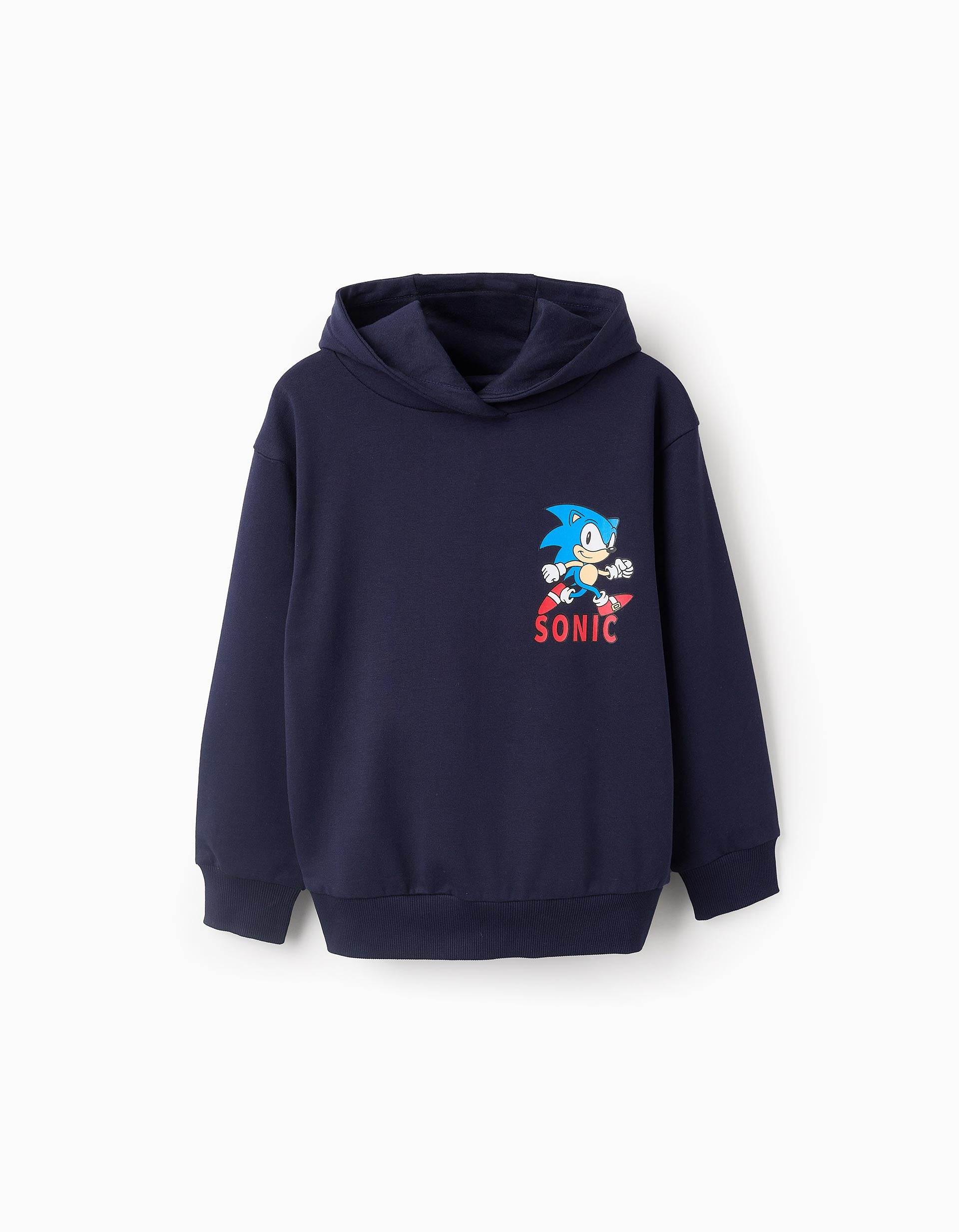 Hooded Cotton Sweatshirt for Boys 'Sonic', Dark Blue