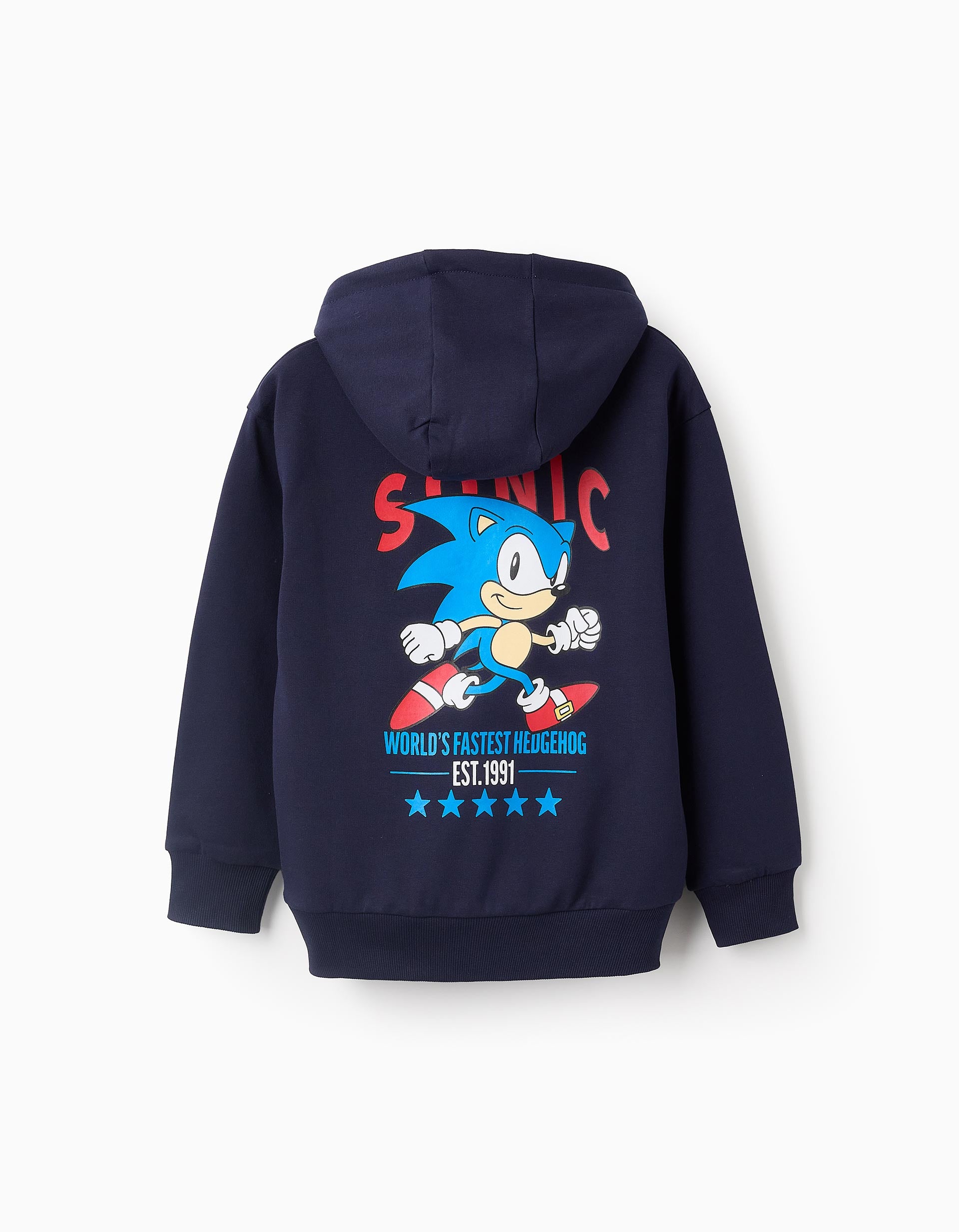 Hooded Cotton Sweatshirt for Boys 'Sonic', Dark Blue