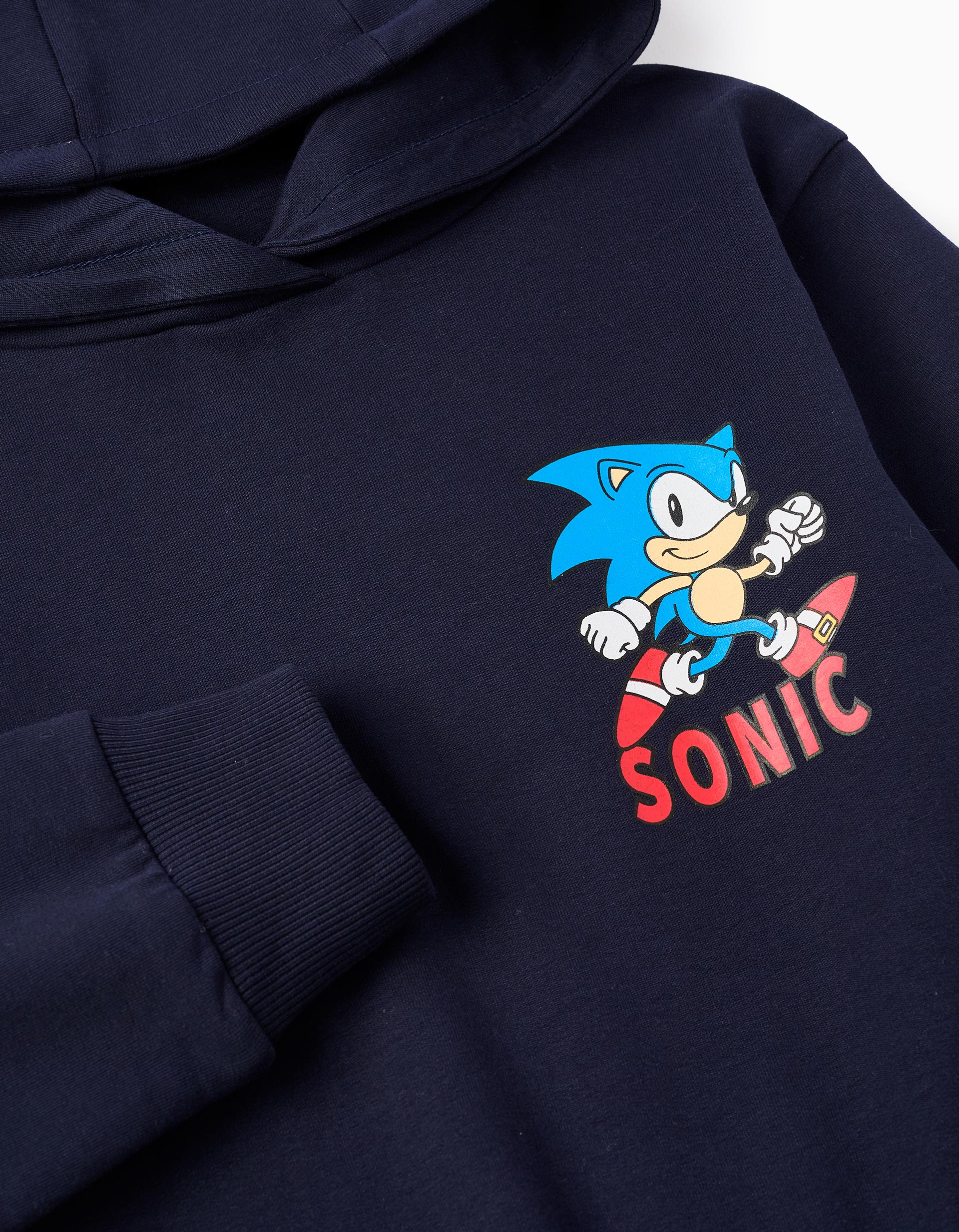 Hooded Cotton Sweatshirt for Boys 'Sonic', Dark Blue