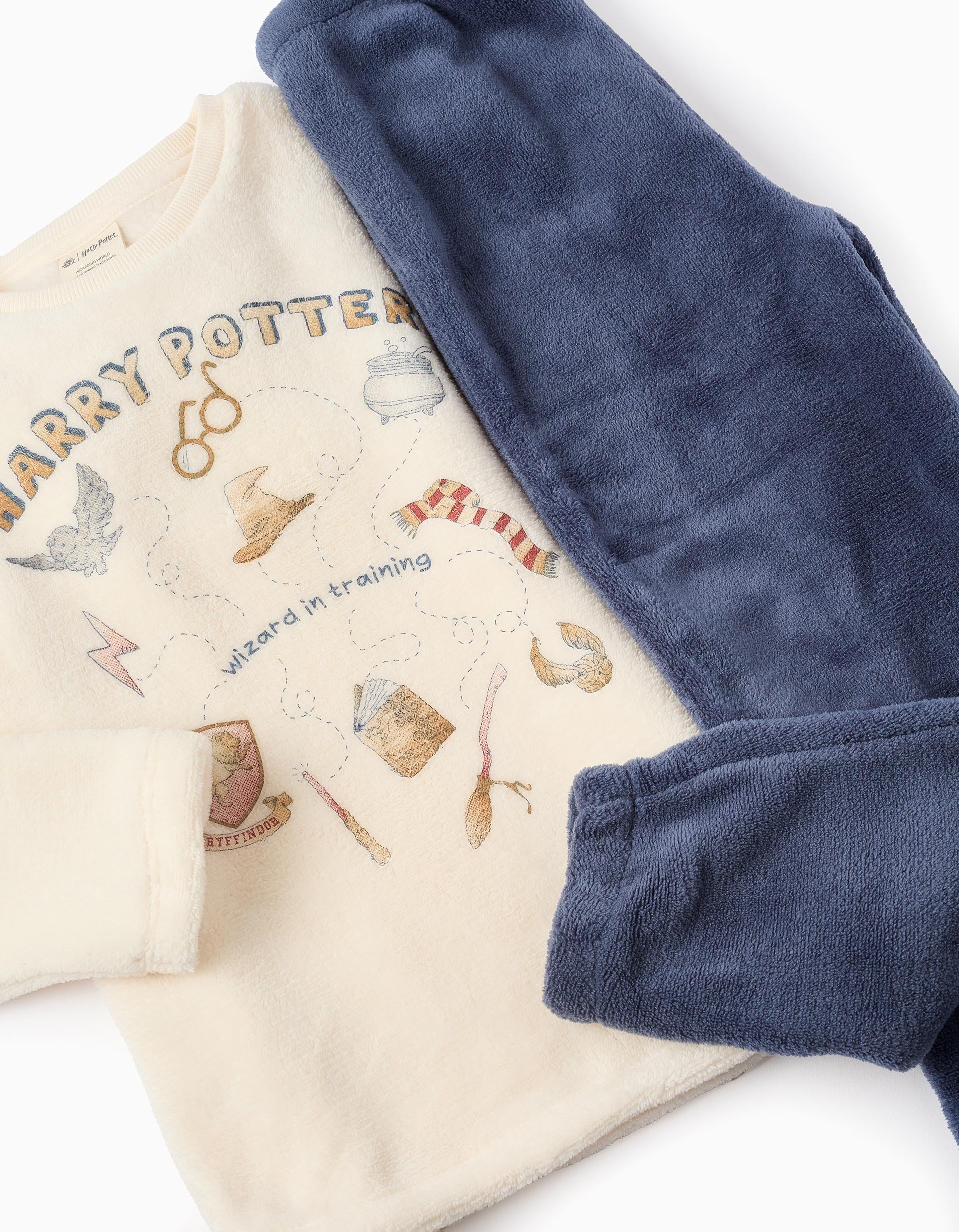 Coral Fleece Pyjama for Boys 'Harry Potter', Beige/Blue