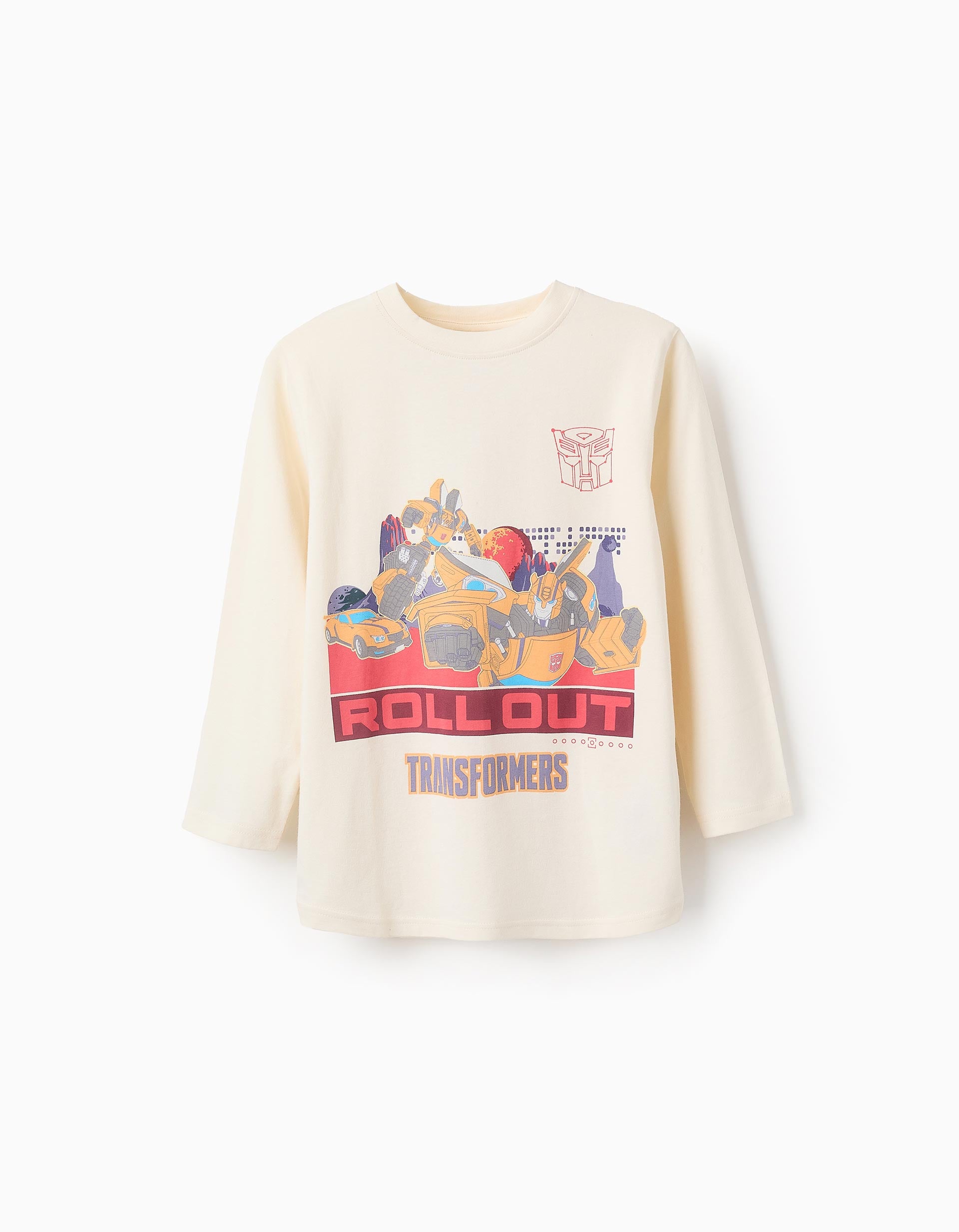 Long Sleeve T-shirt for Boys 'Transformers', Beige