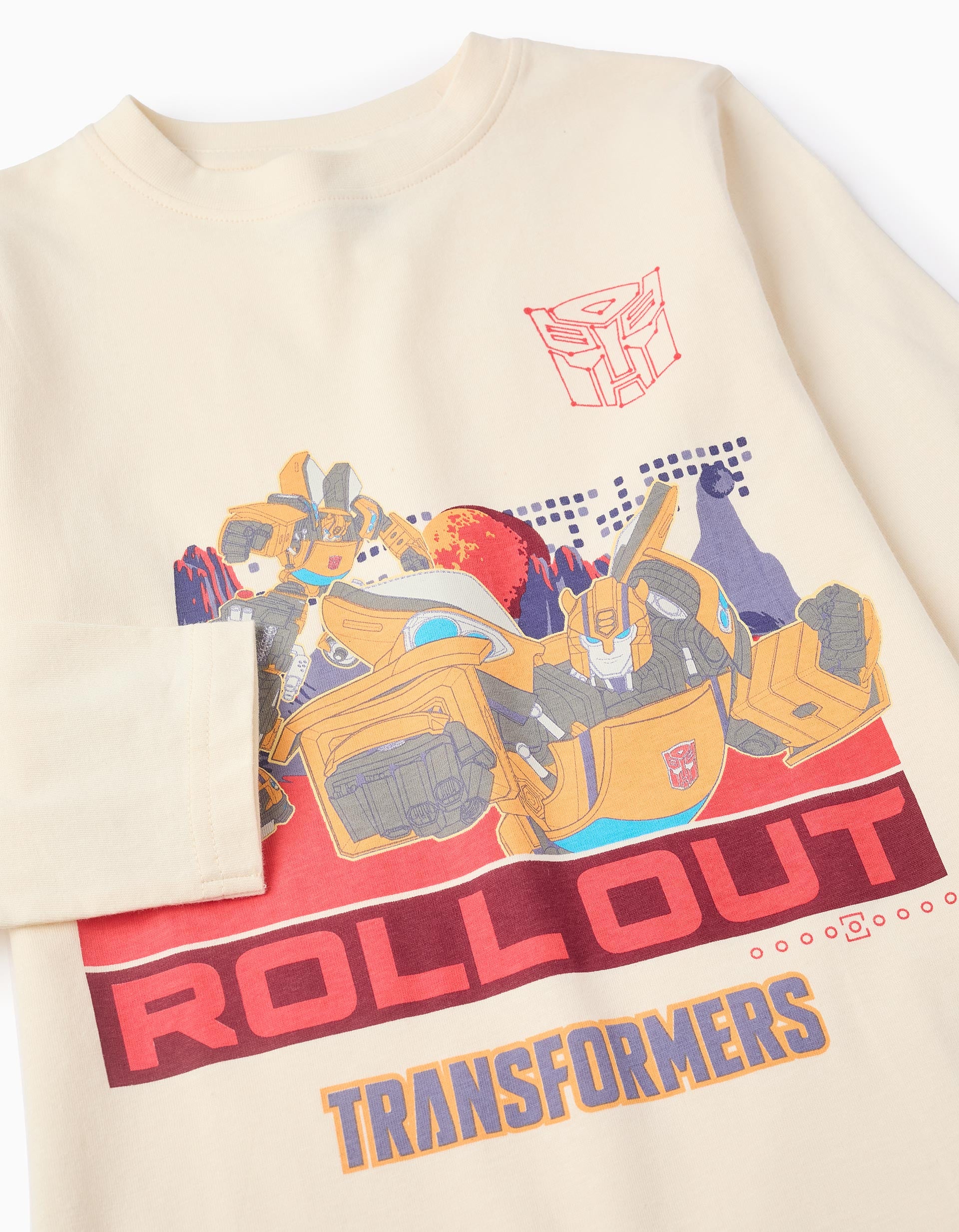 Long Sleeve T-shirt for Boys 'Transformers', Beige