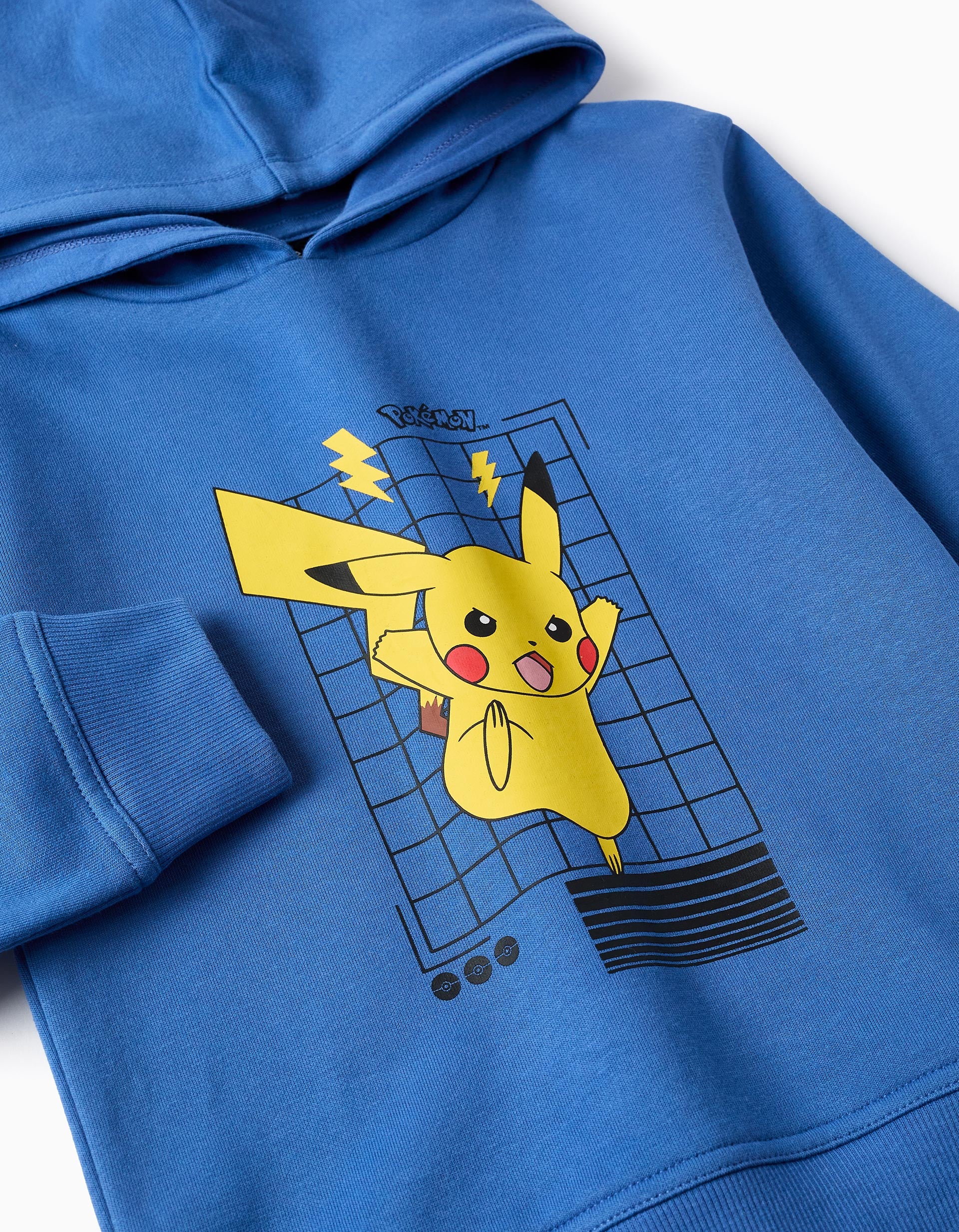 Sweat Cardada com Capuz para Menino 'Pikachu', Azul