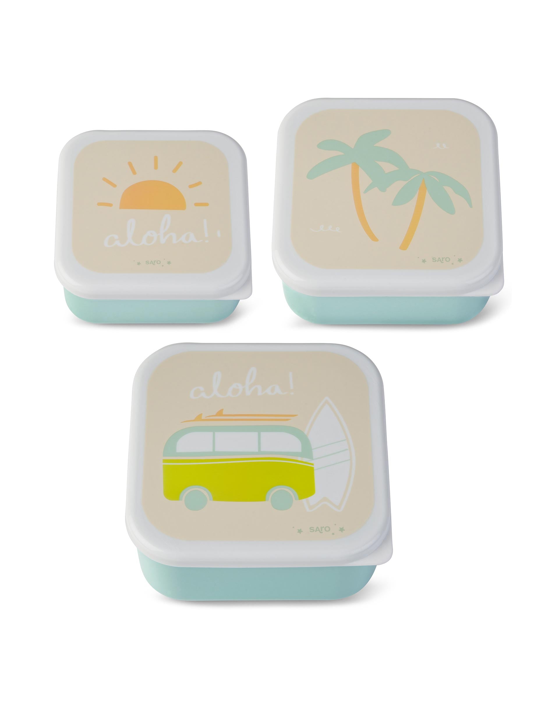 Pack of 3 Saro lunch boxes, Aloha