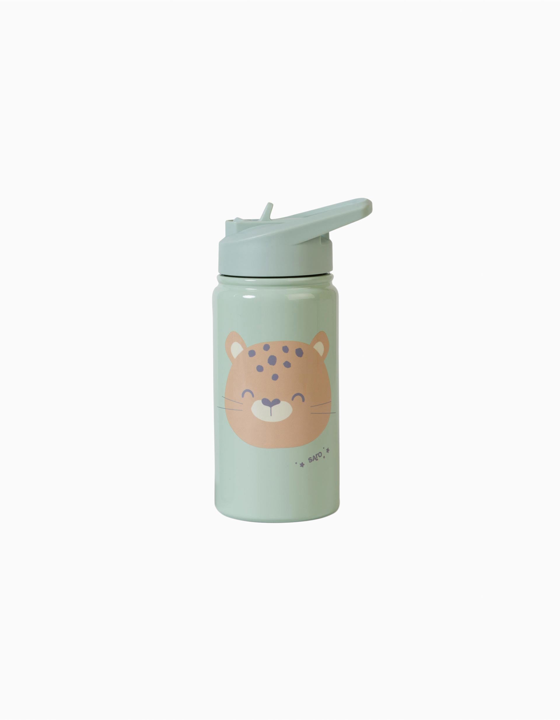 Saro Thermal Bottle with Straw 350ml, Green