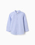 Chemise Oxford à Rayures pour Garçon, Blanc/Bleu