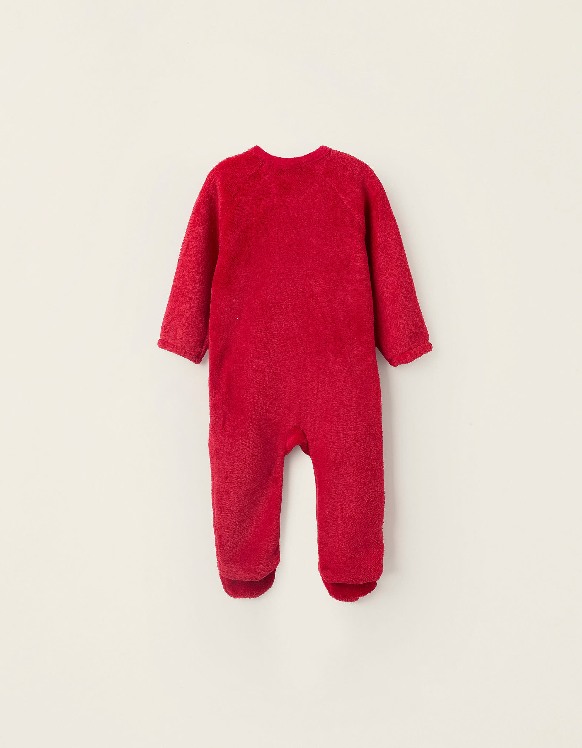 Grenouillère en Peluche avec Pompon pour Bébé 'Renne', Rouge